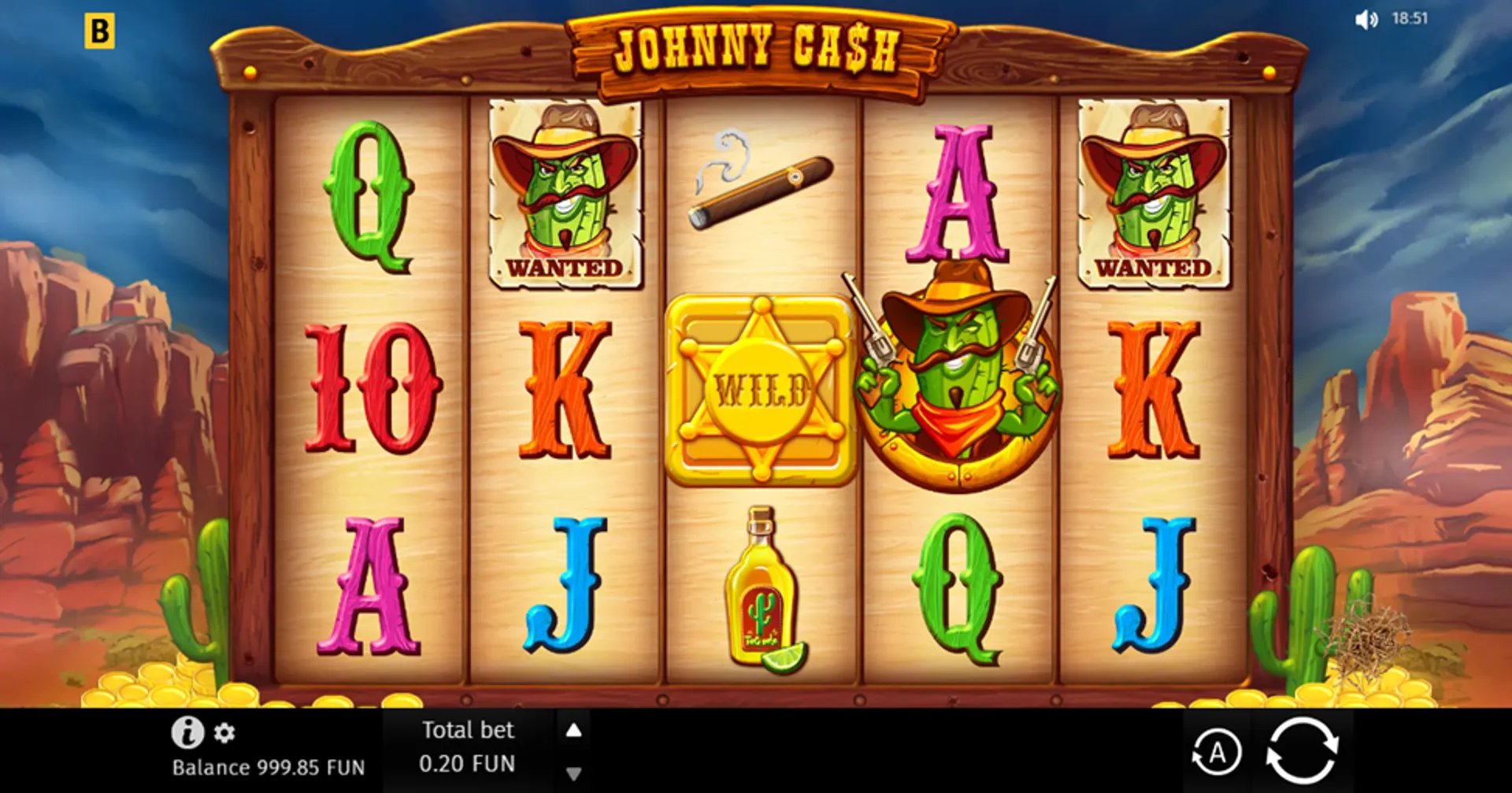 Juego base en la slot Johnny Cash