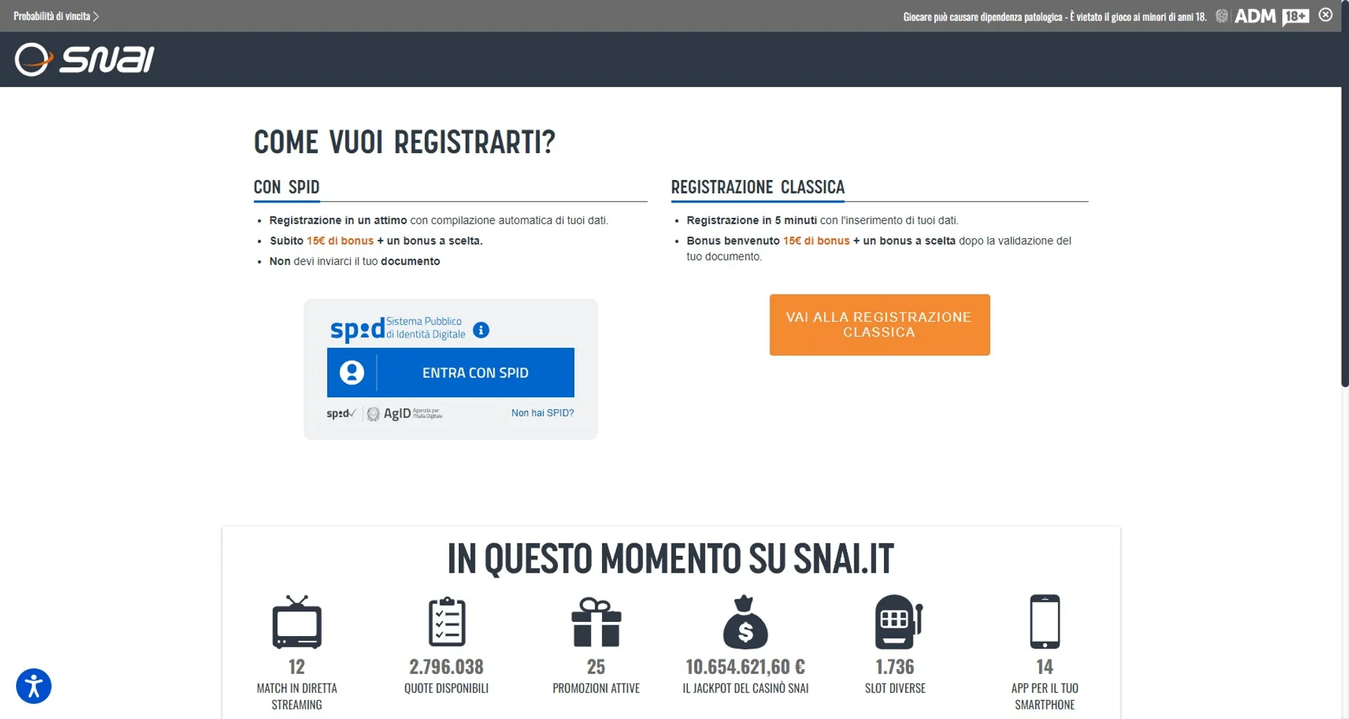 Apertura e Gestione del Conto Gioco Snai