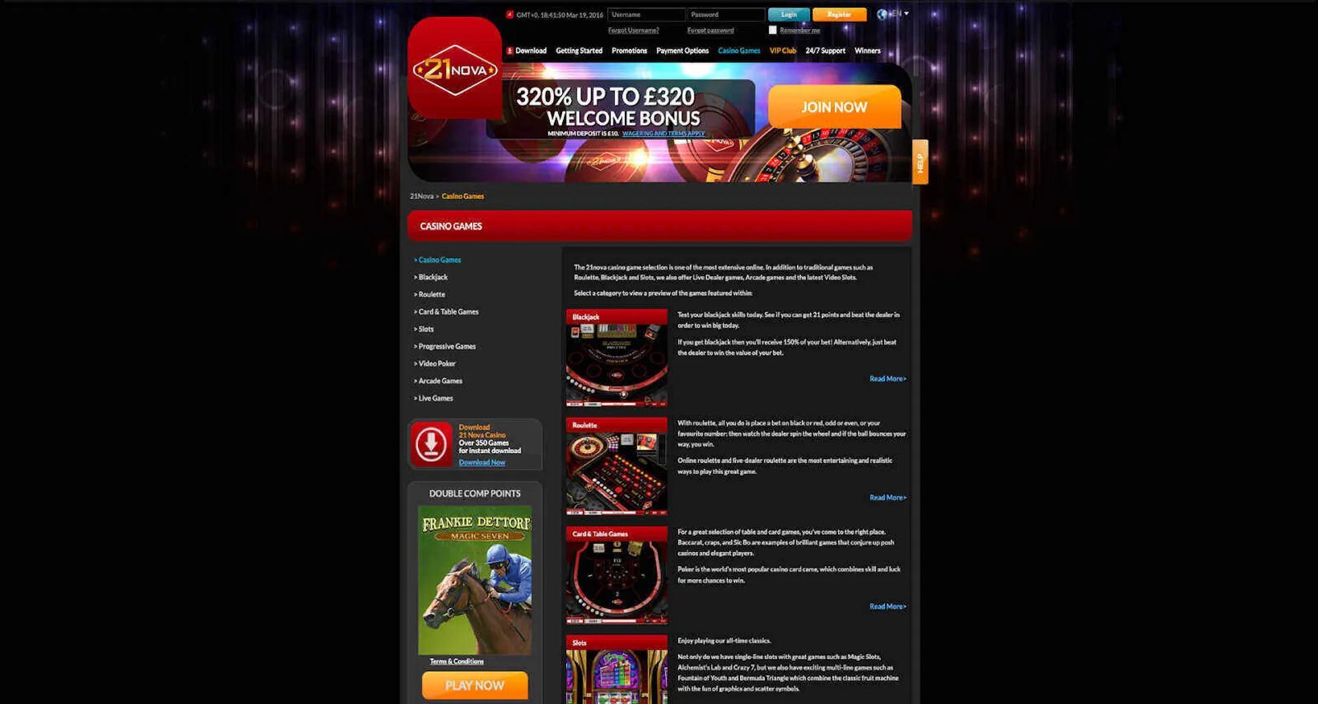 Games at 32 Vegas casino