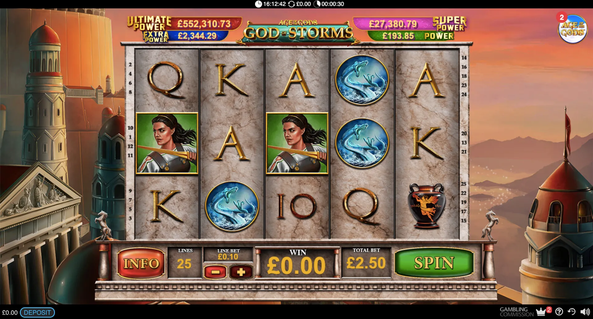 Image of a trending slot Age of the gods: gods of storms