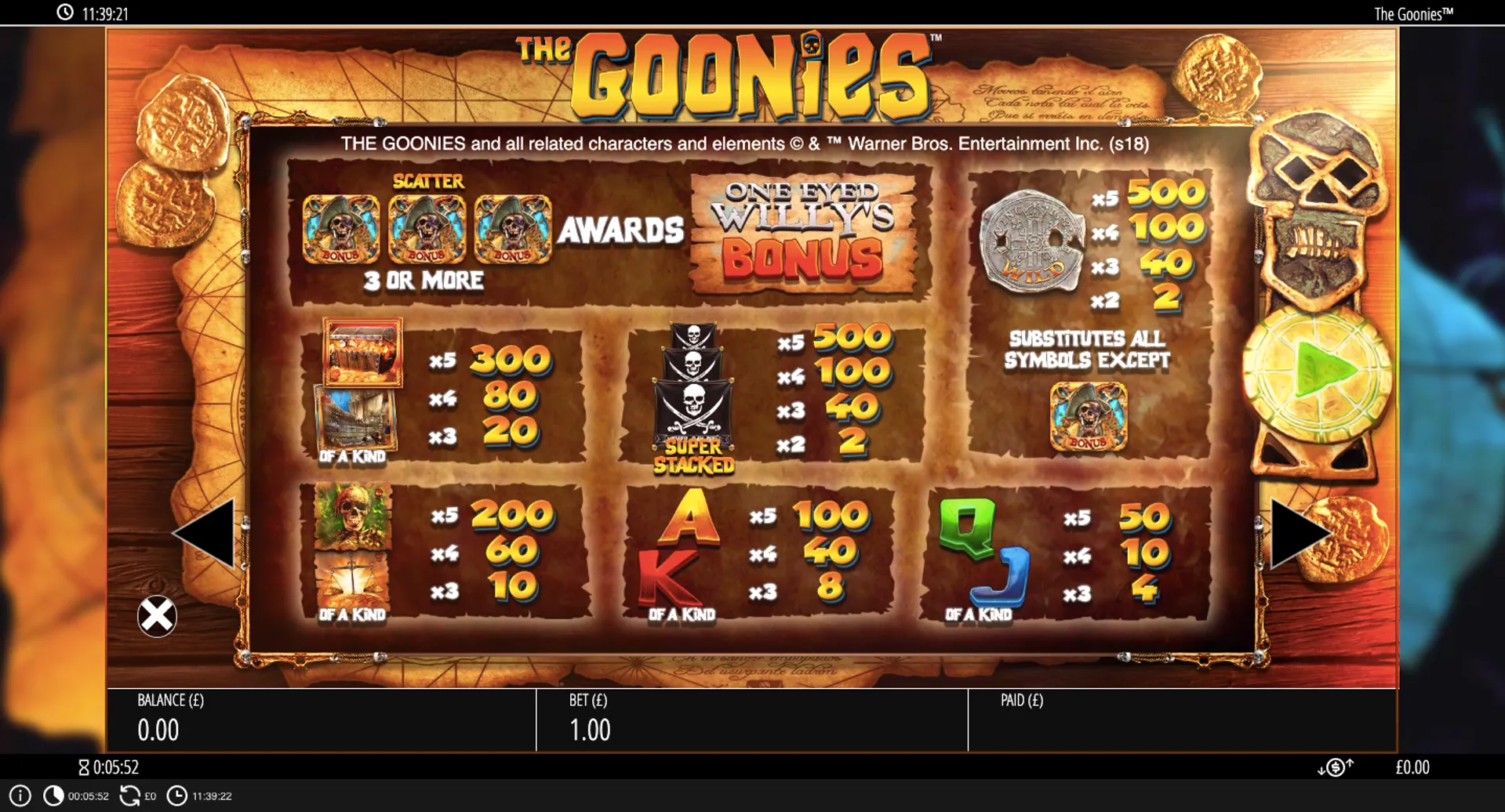 The Goonies slot gameplay