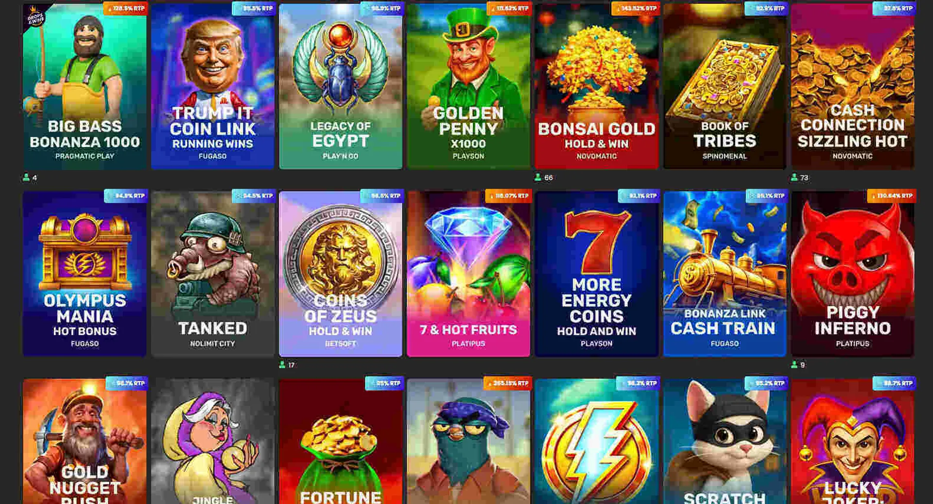 Online slots at National casino
