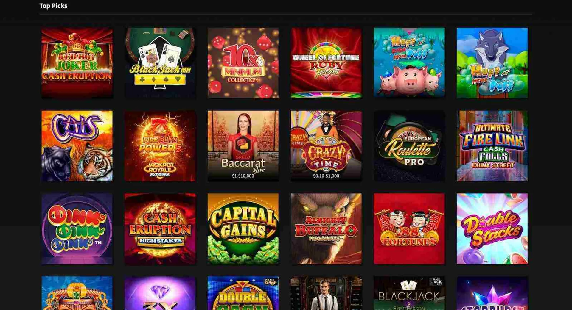 Games at PlayStar casino