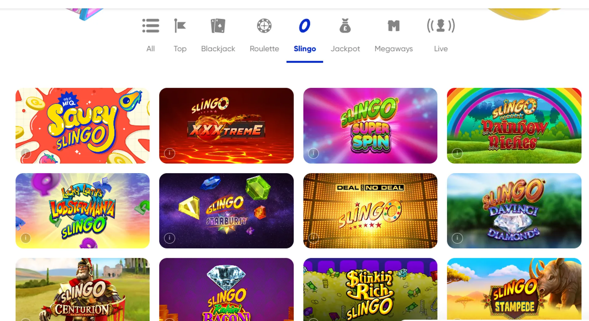 Exclusive Games and Slingo