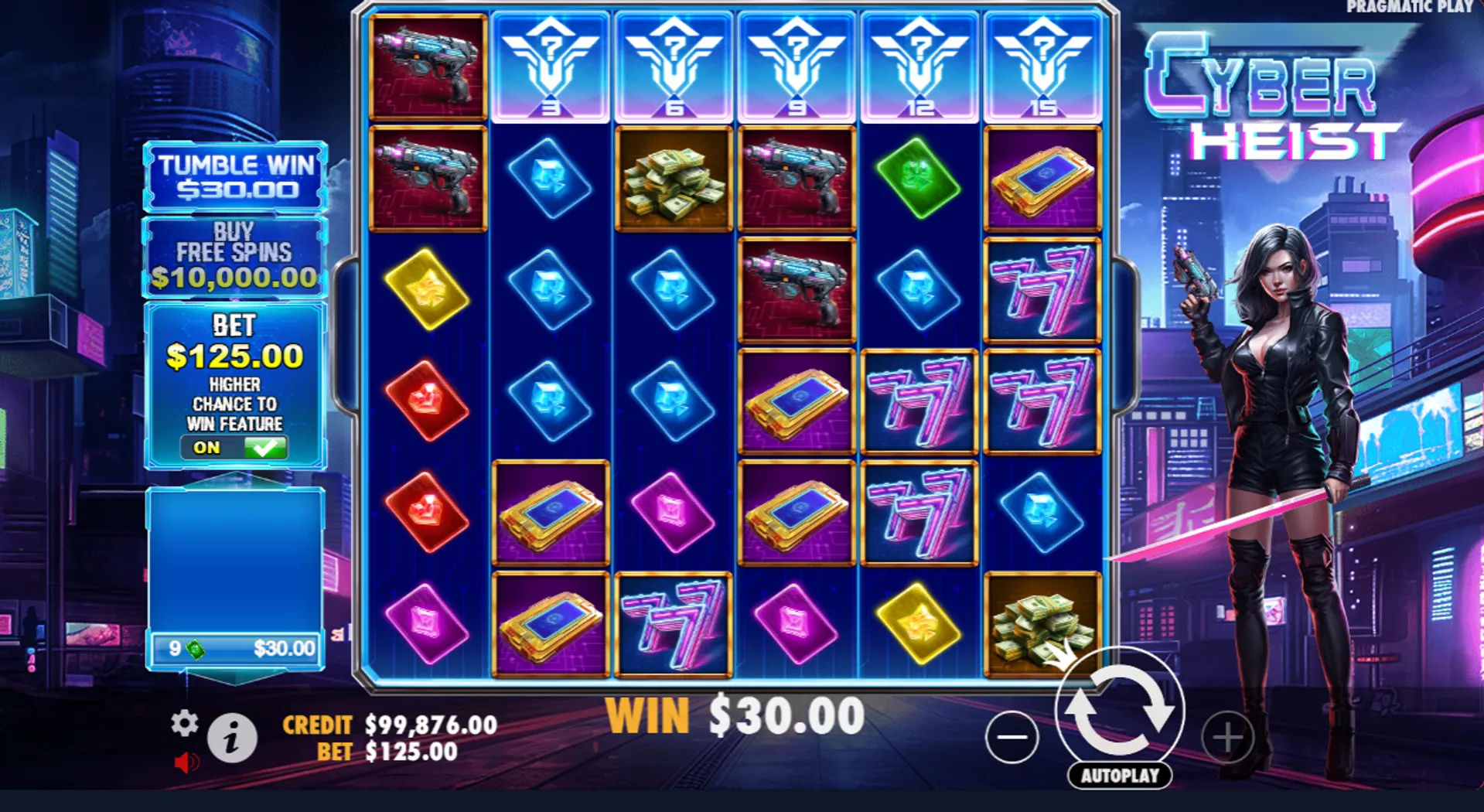 Cyber Heist extra win feature