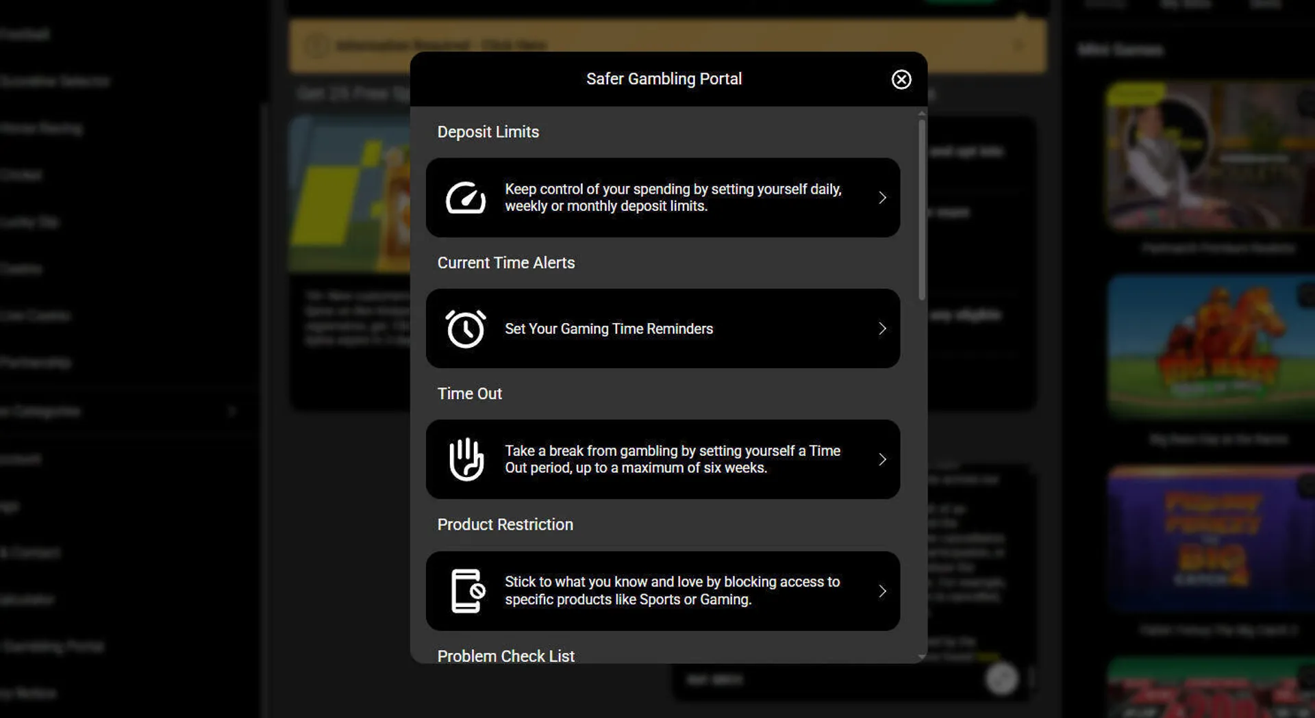 Responsible gambling tools at Parimatch