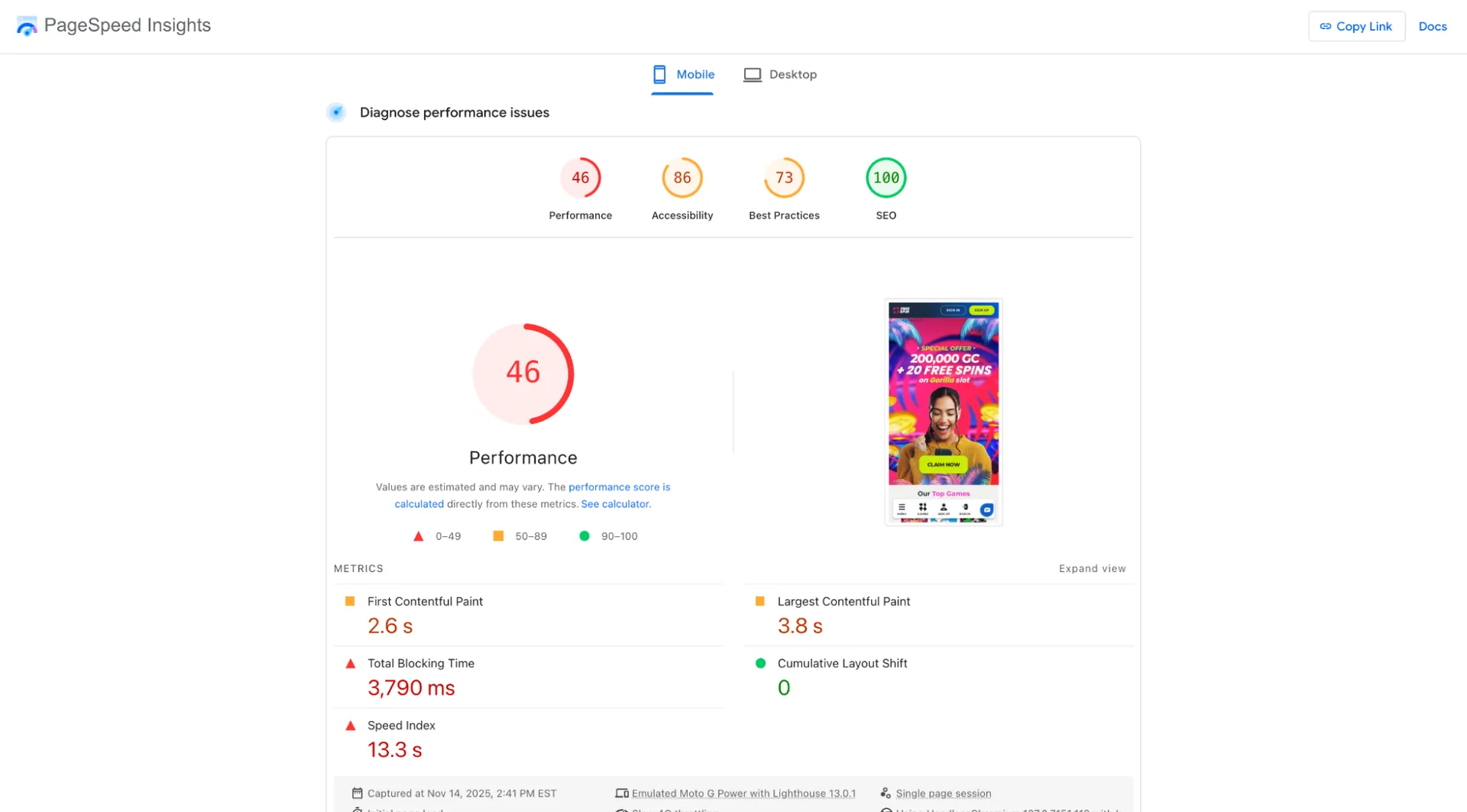 FreeSpin user experience and site performance