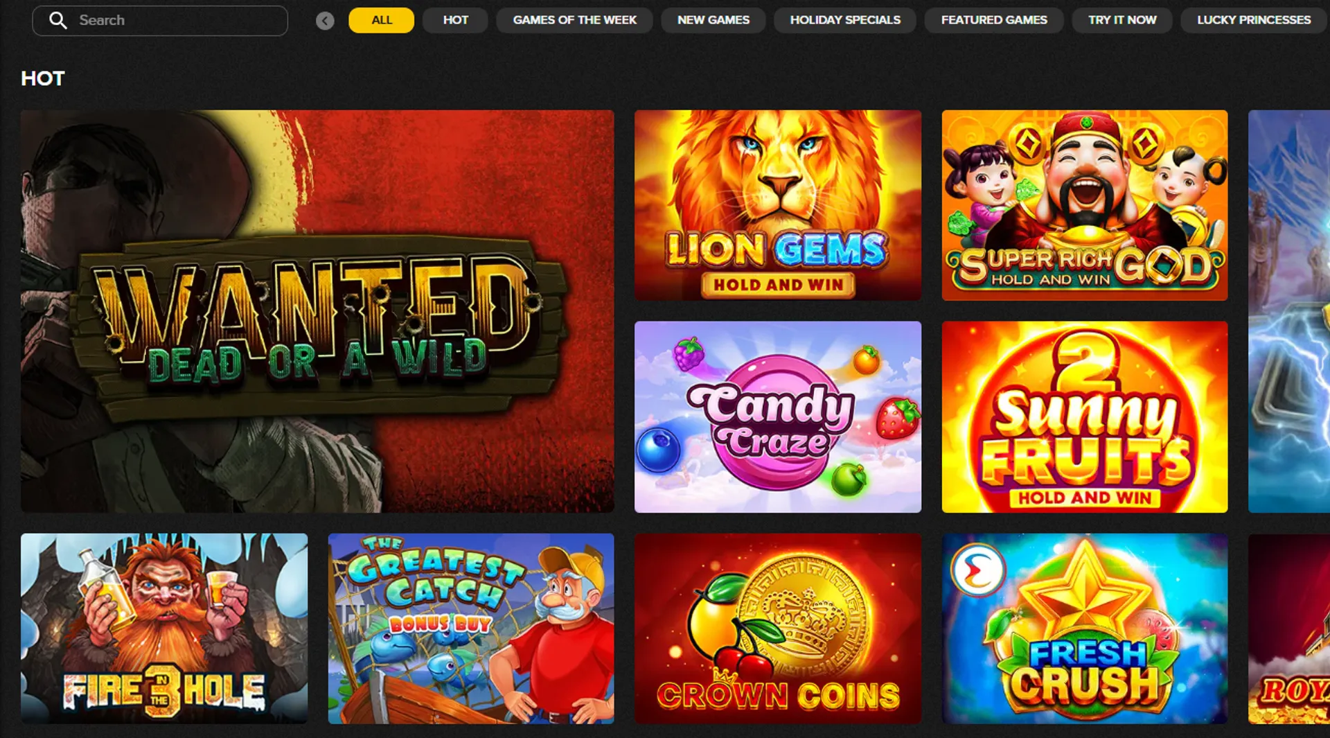 Slot games available at BetFinal