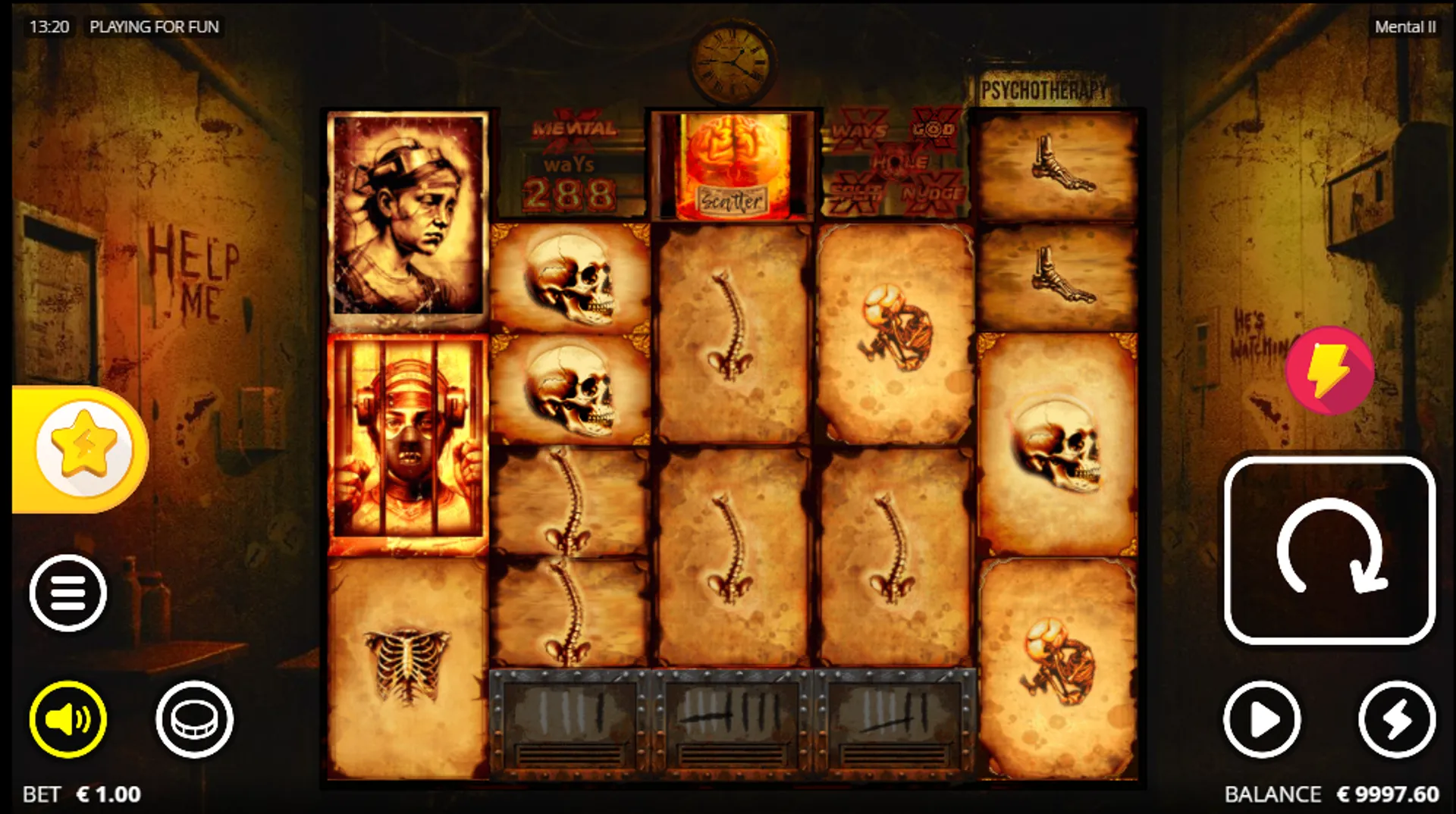 Juego base de la slot Mental 2