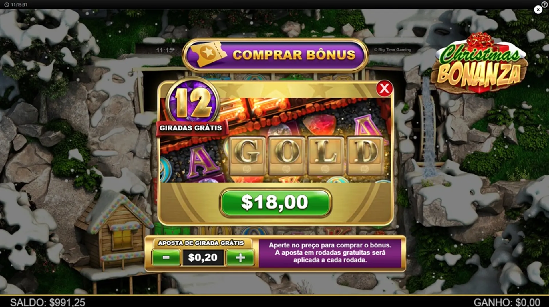 compra de bônus no slot Christmas Bonanza