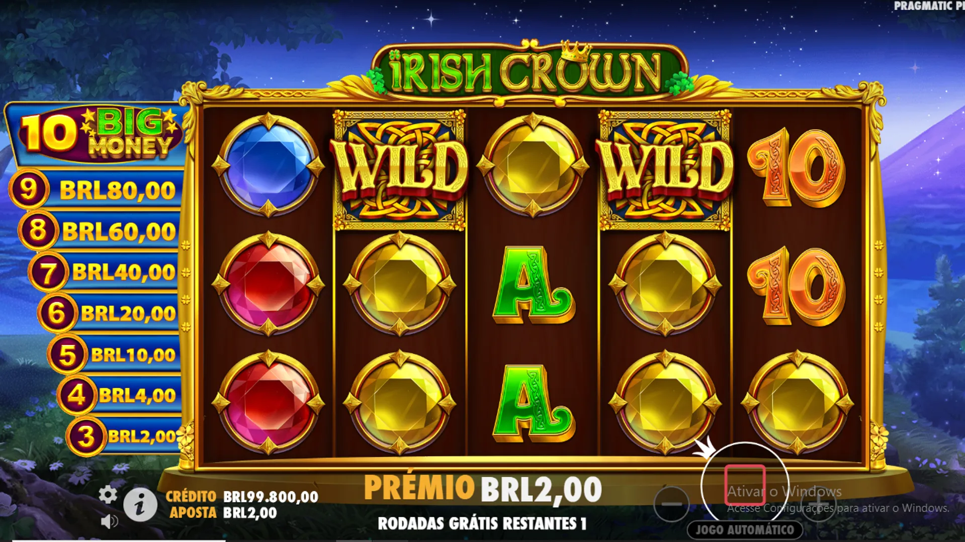 premiação no Irish Crown