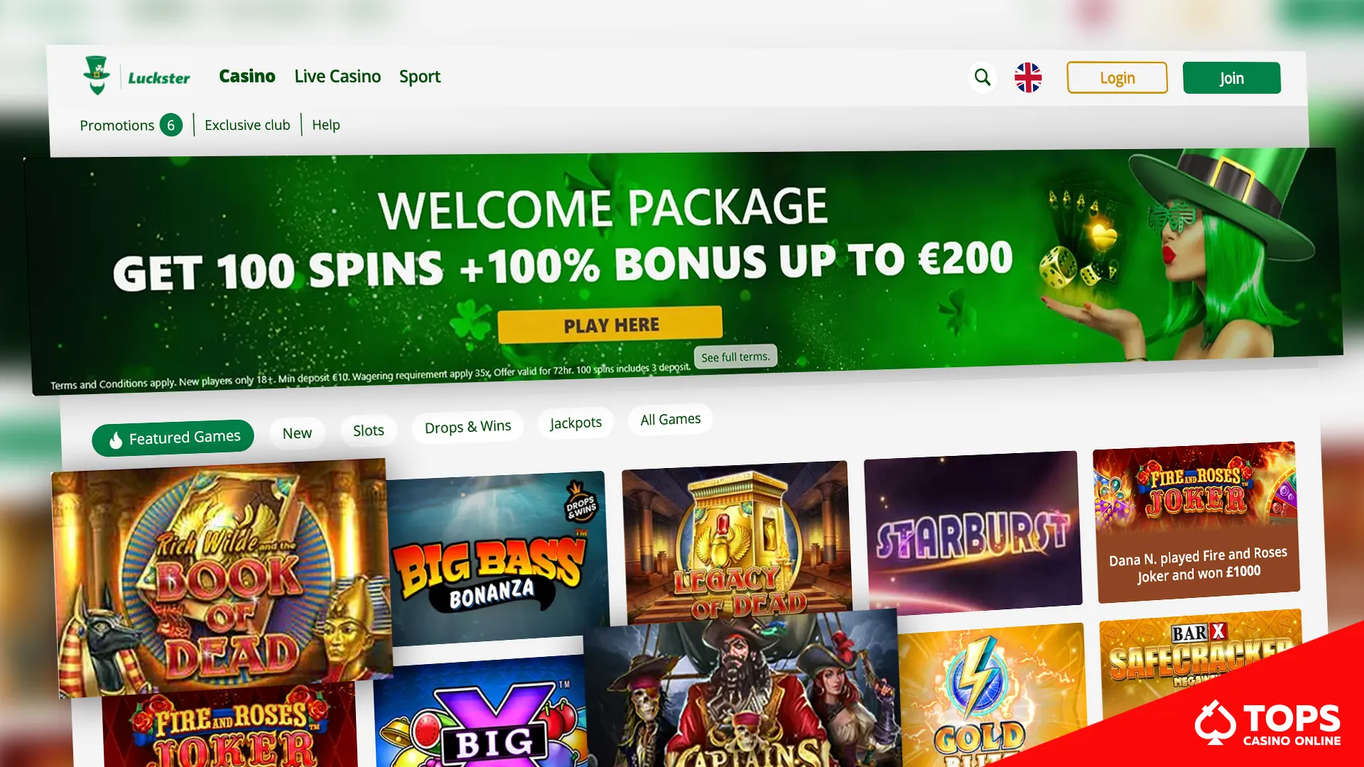 Luckster Casino - Best for Instant Payout Games