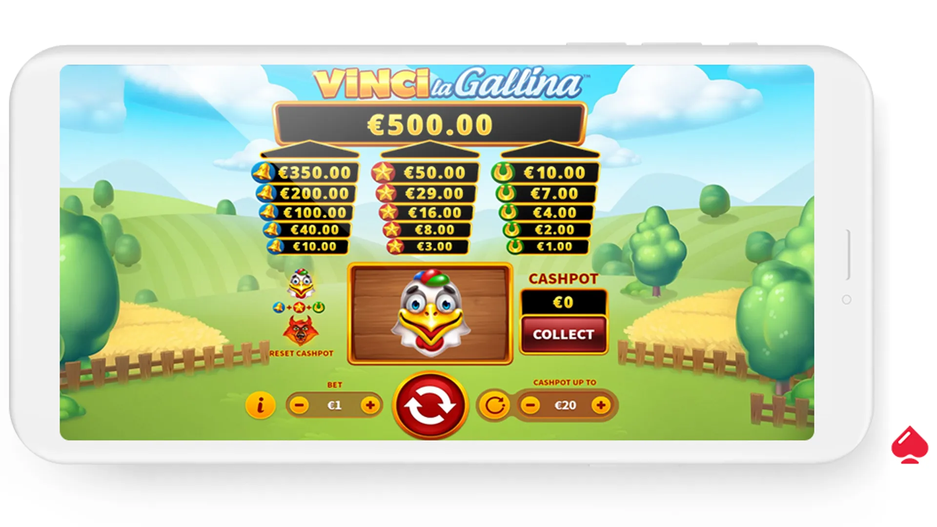 slot screenshot vinci la gallina