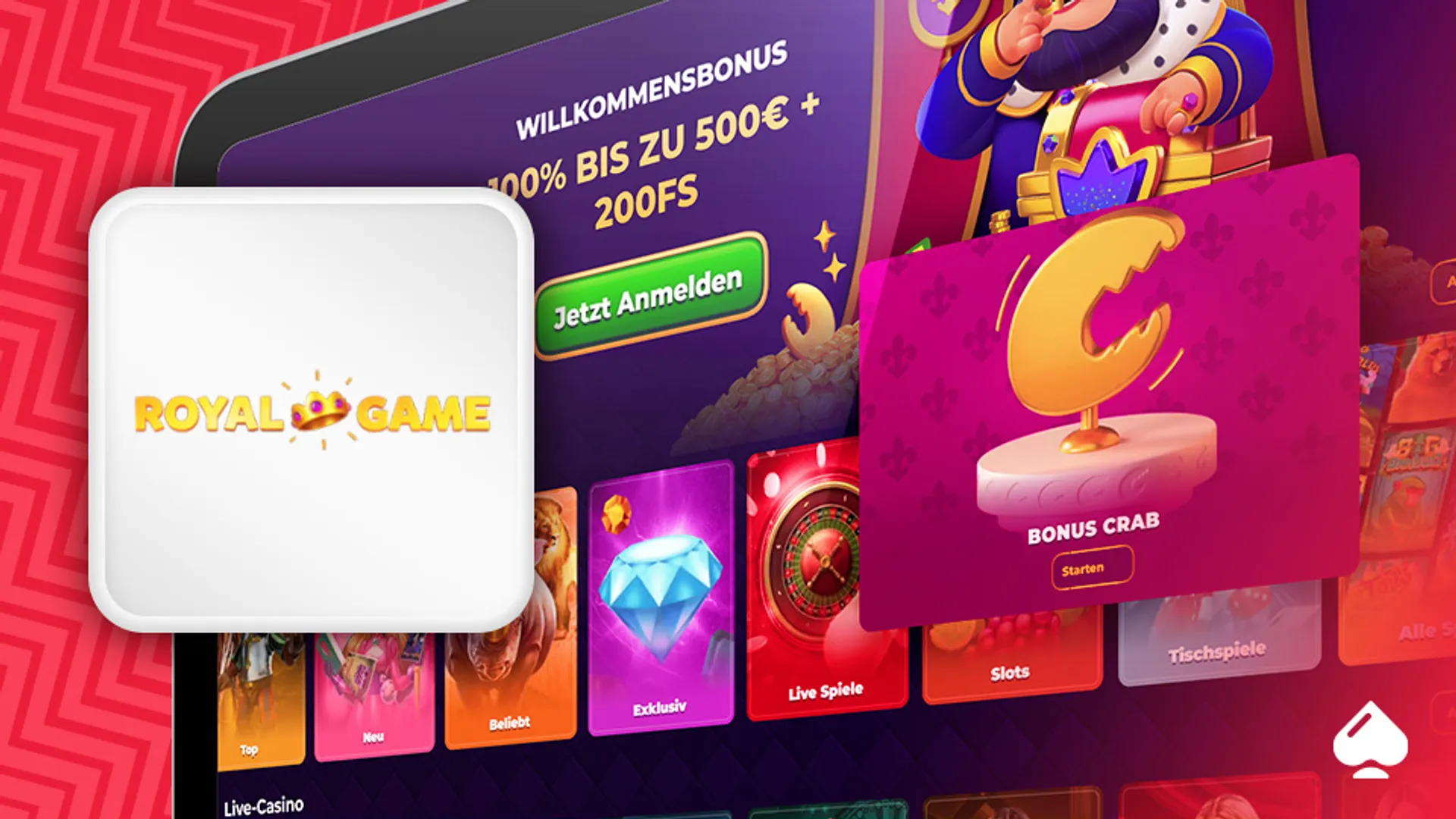 CasinoTopsOnline RoyalGame Bonus Crab Willkommensbonus