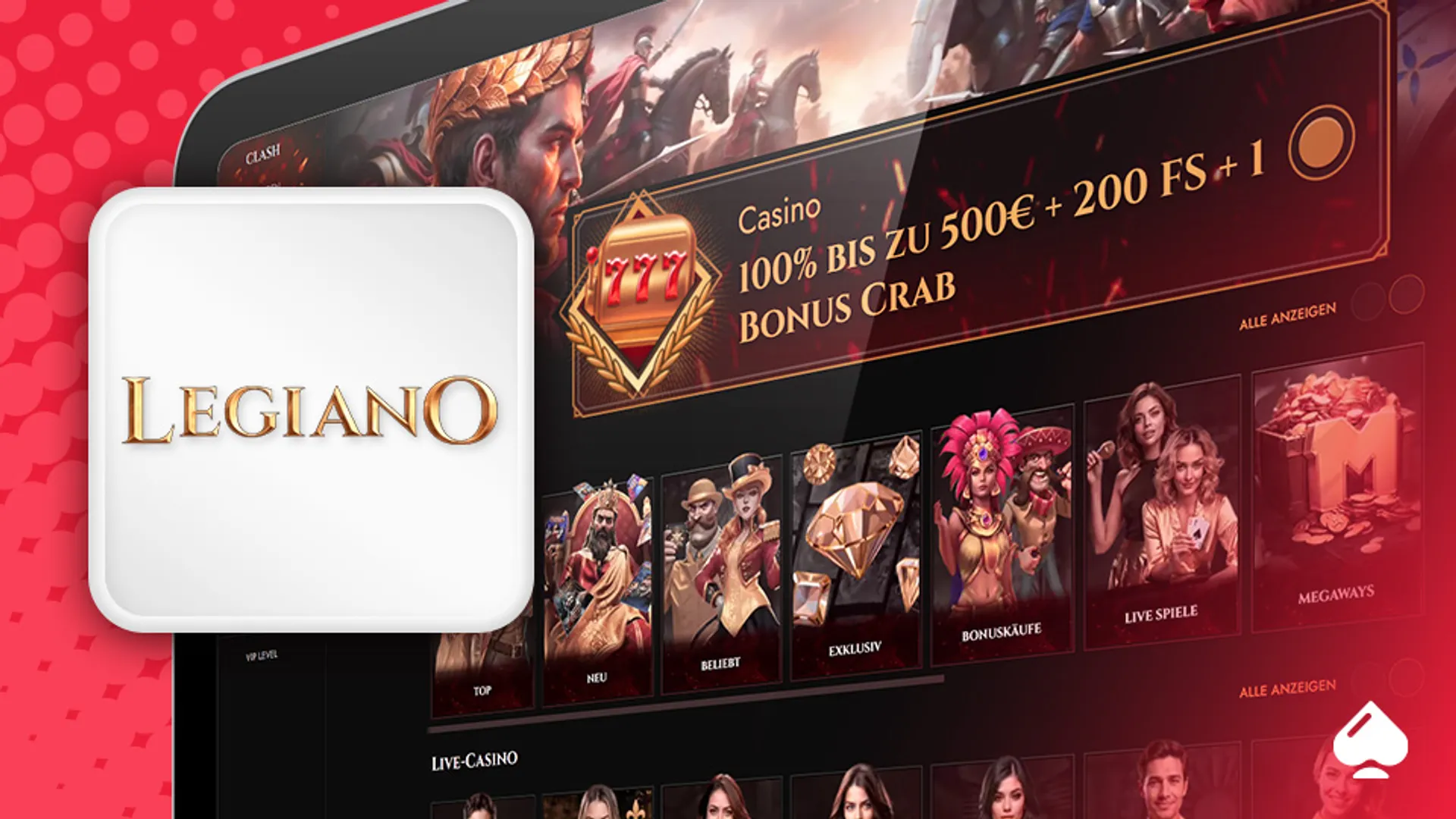 CasinoTopsOnline Legiano Bonus Crab Willkommensbonus