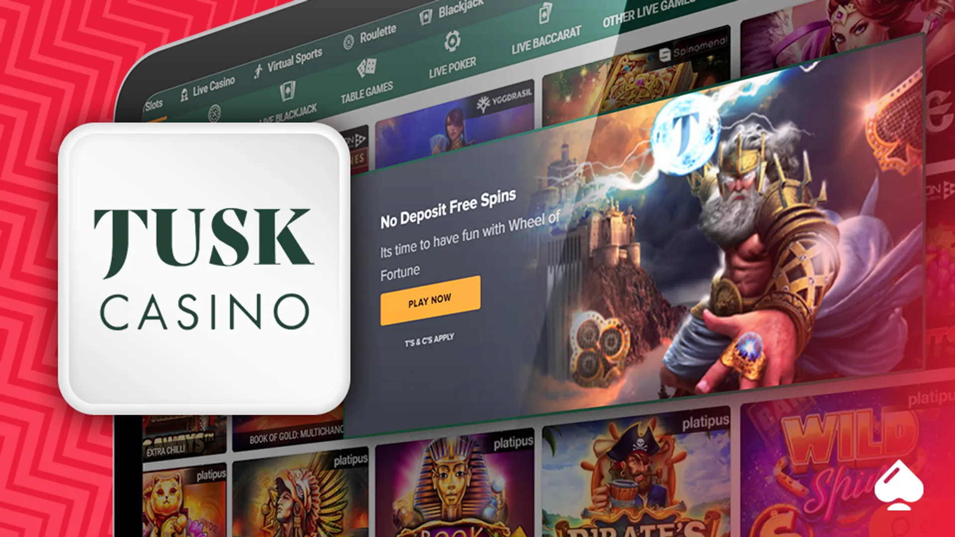 เครดิตฟรี ไม่ต้องฝาก Tusk Casino