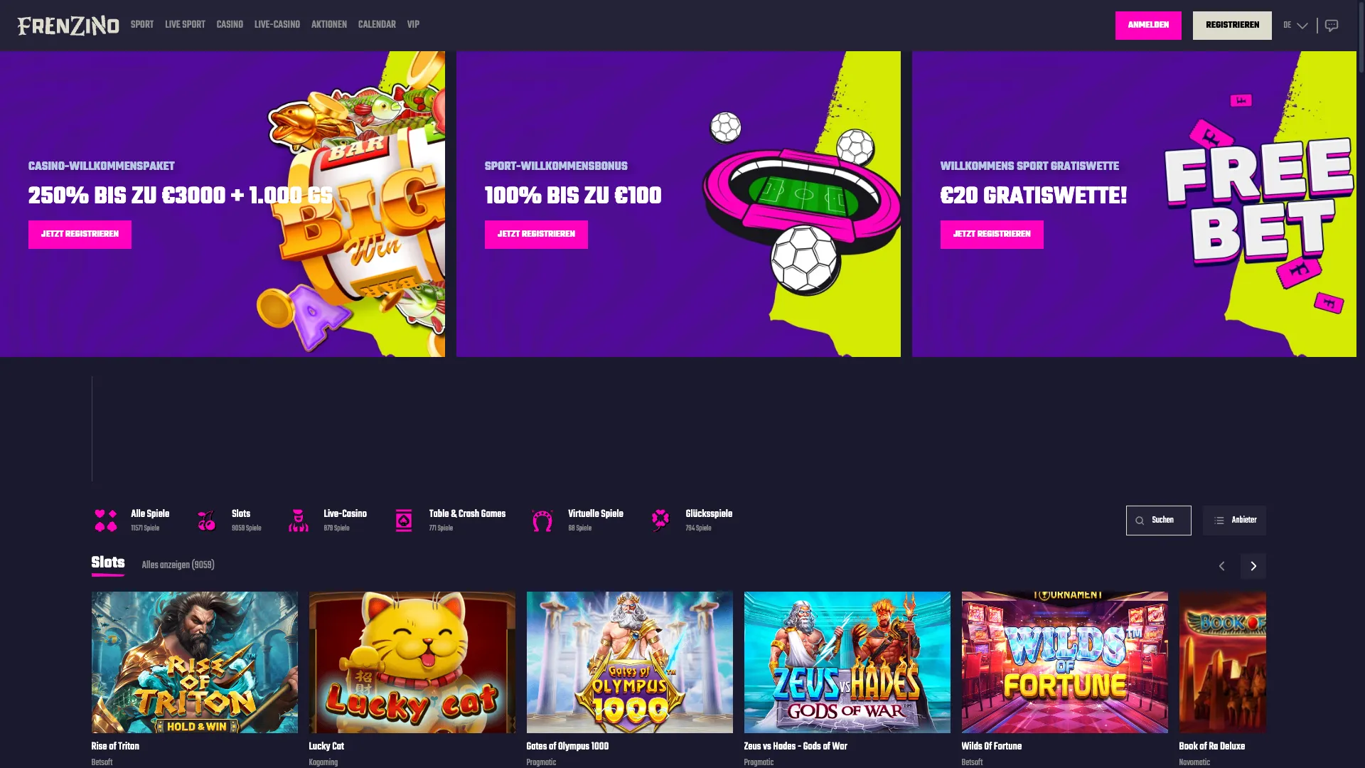 Frenzino Casino Willkommensbonus