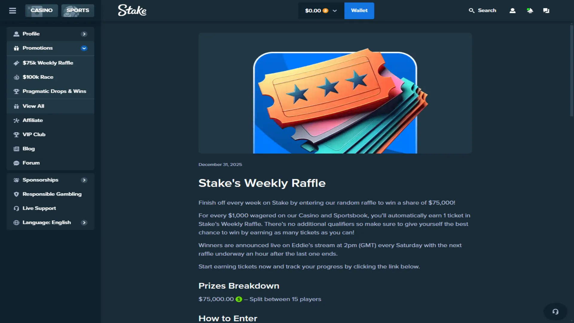 Stake’s Weekly Raffle