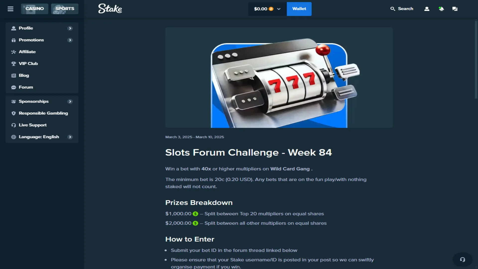 Slots Forum Challenge