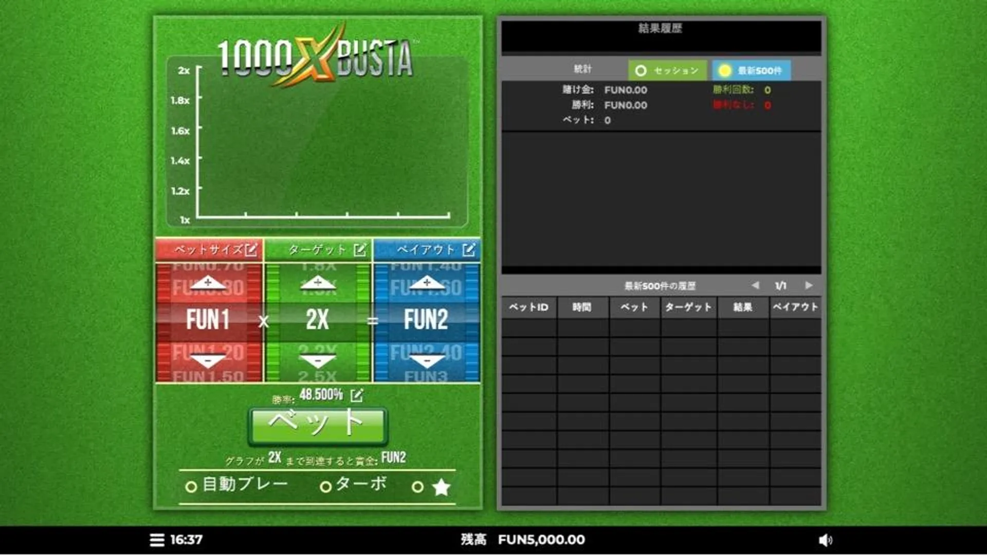 テーブルゲーム『1,000x Busta』