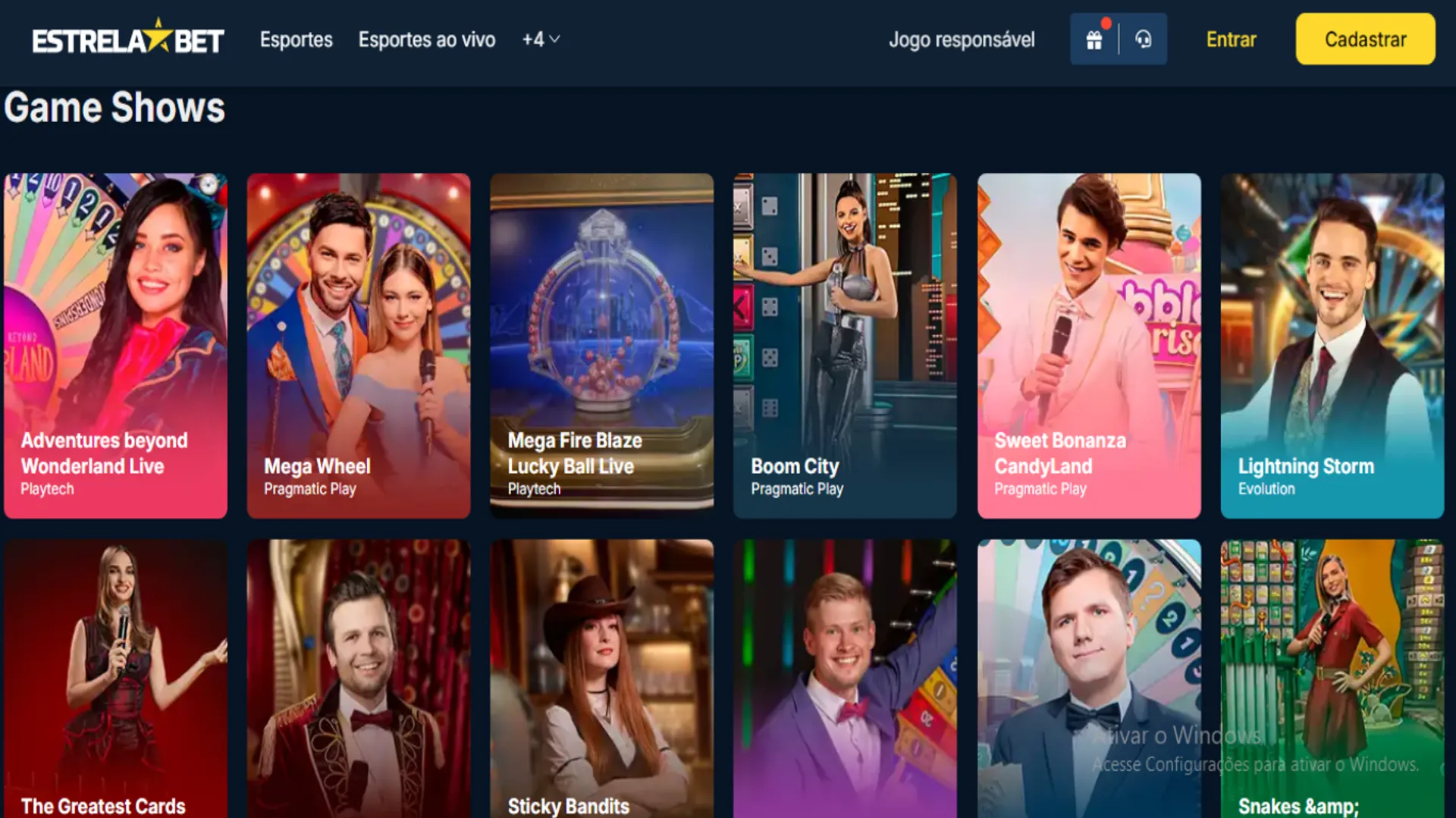 aba de game show da estrela bet