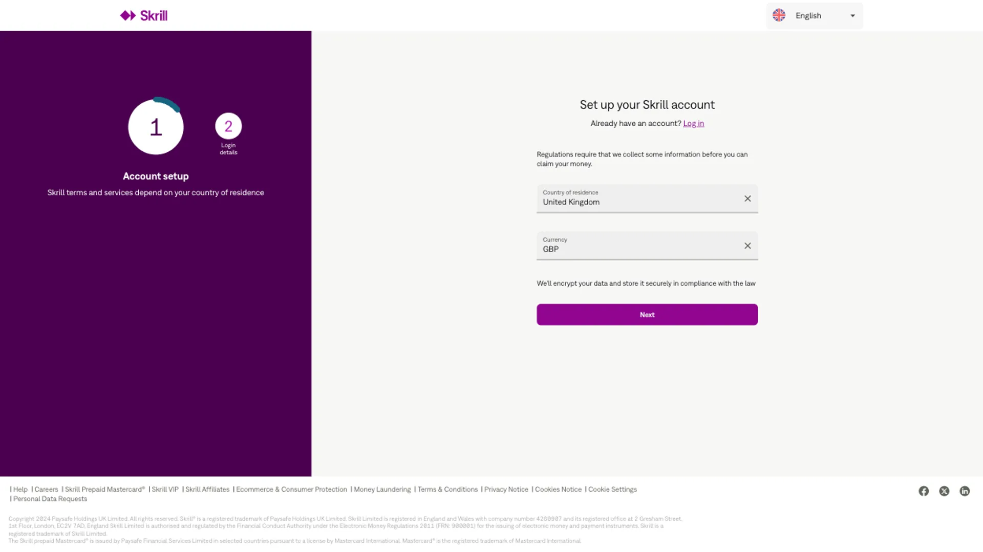 Skrill Account
