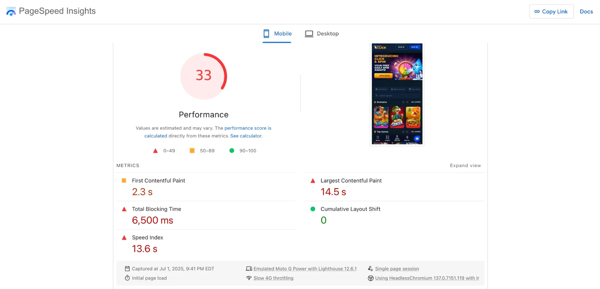 Page Speed Mobile