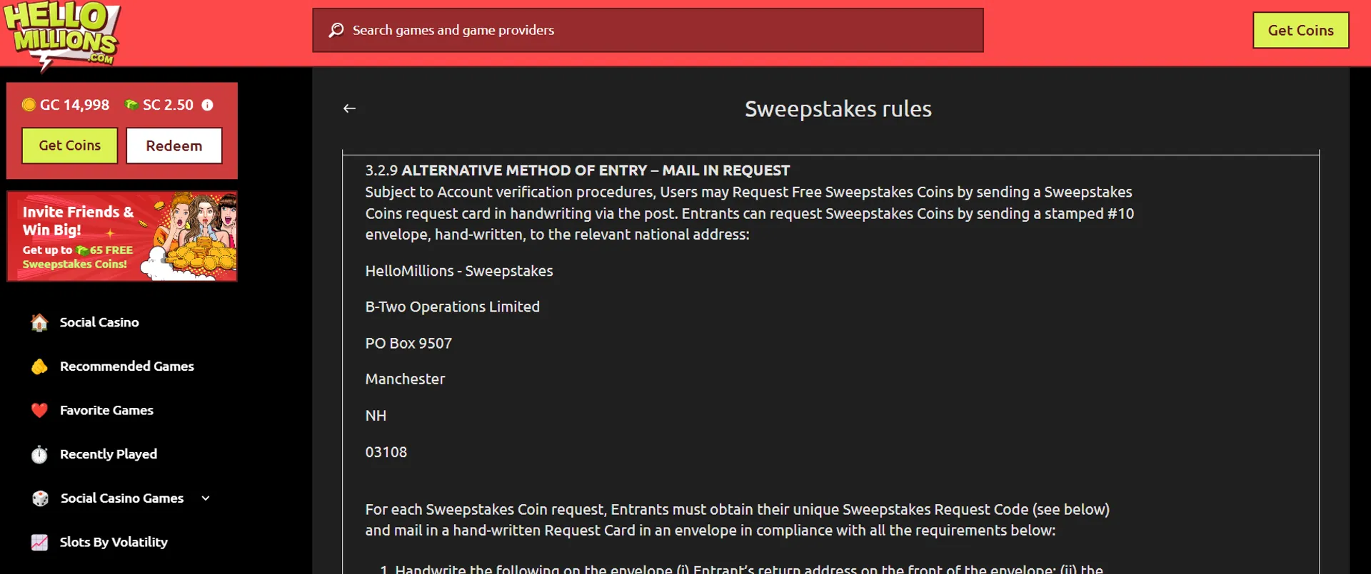 Hello Millions Rules