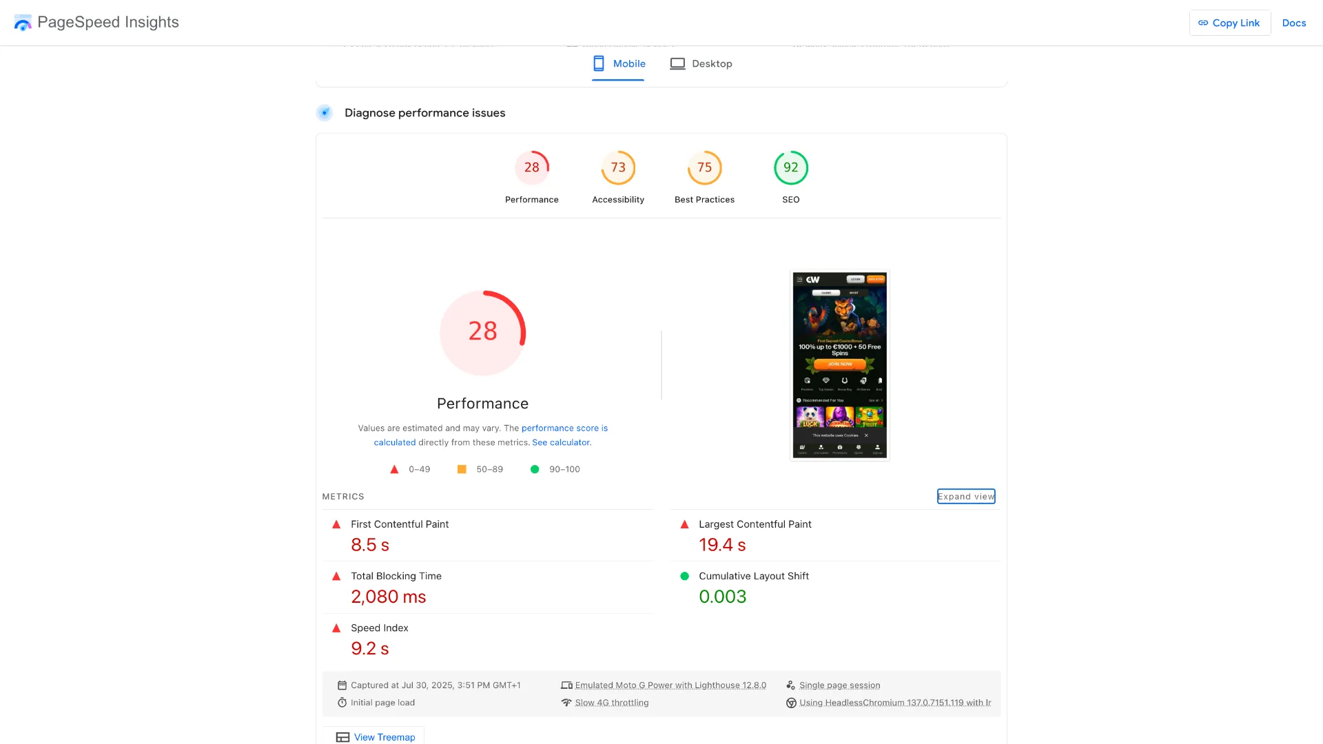 How Cashwin site performed