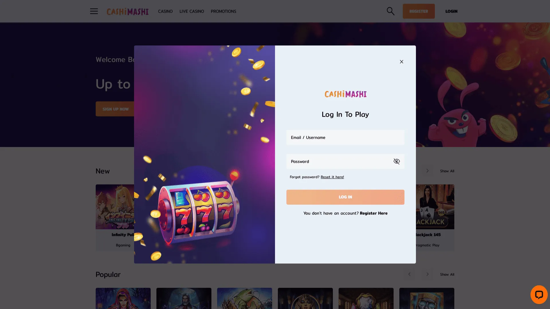 Cashimashi casno Log in information