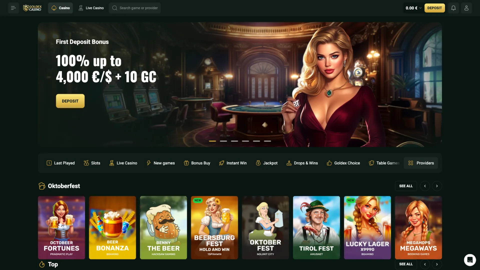 Games at Goldex Casino