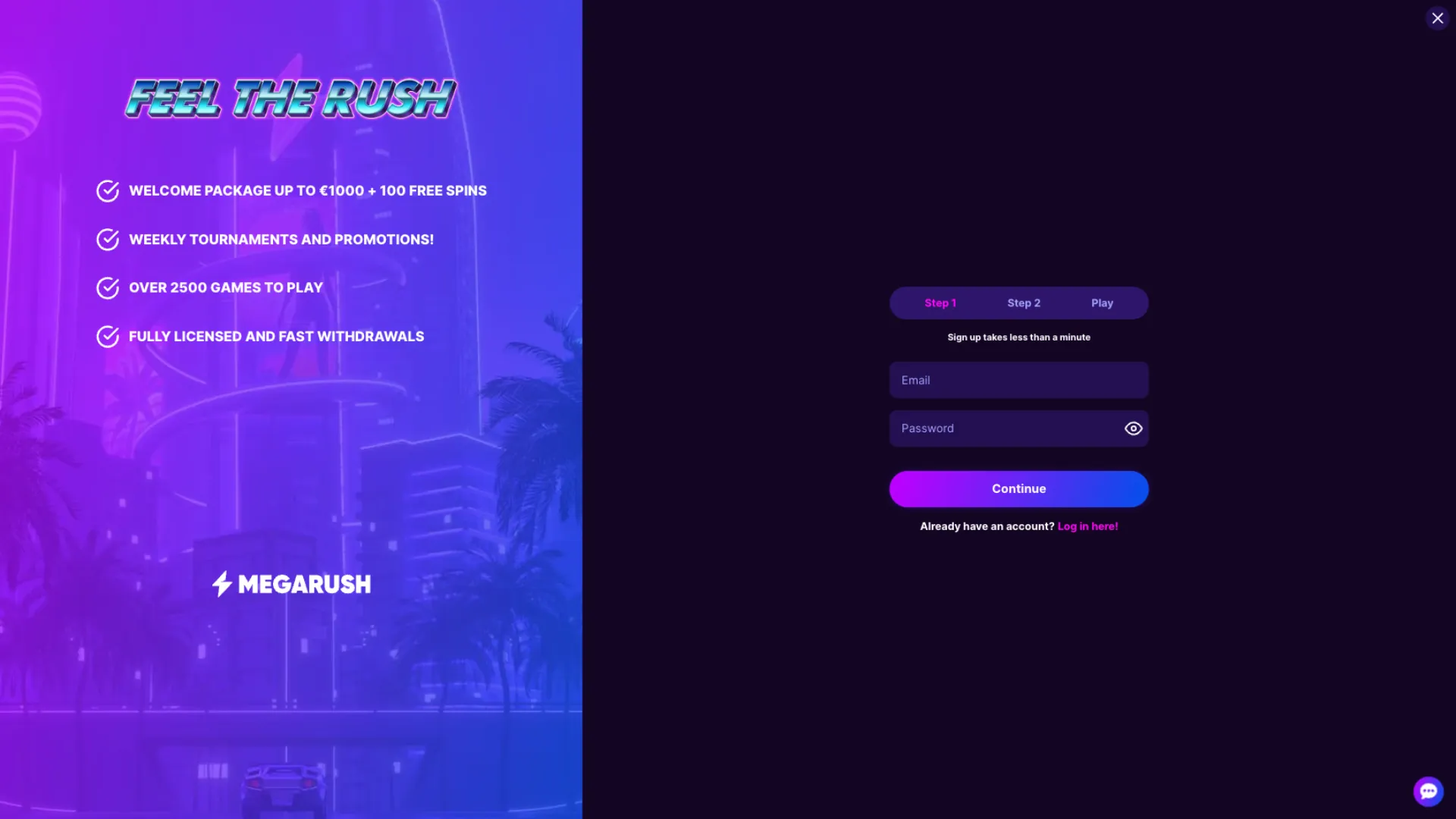 Megarush Registration