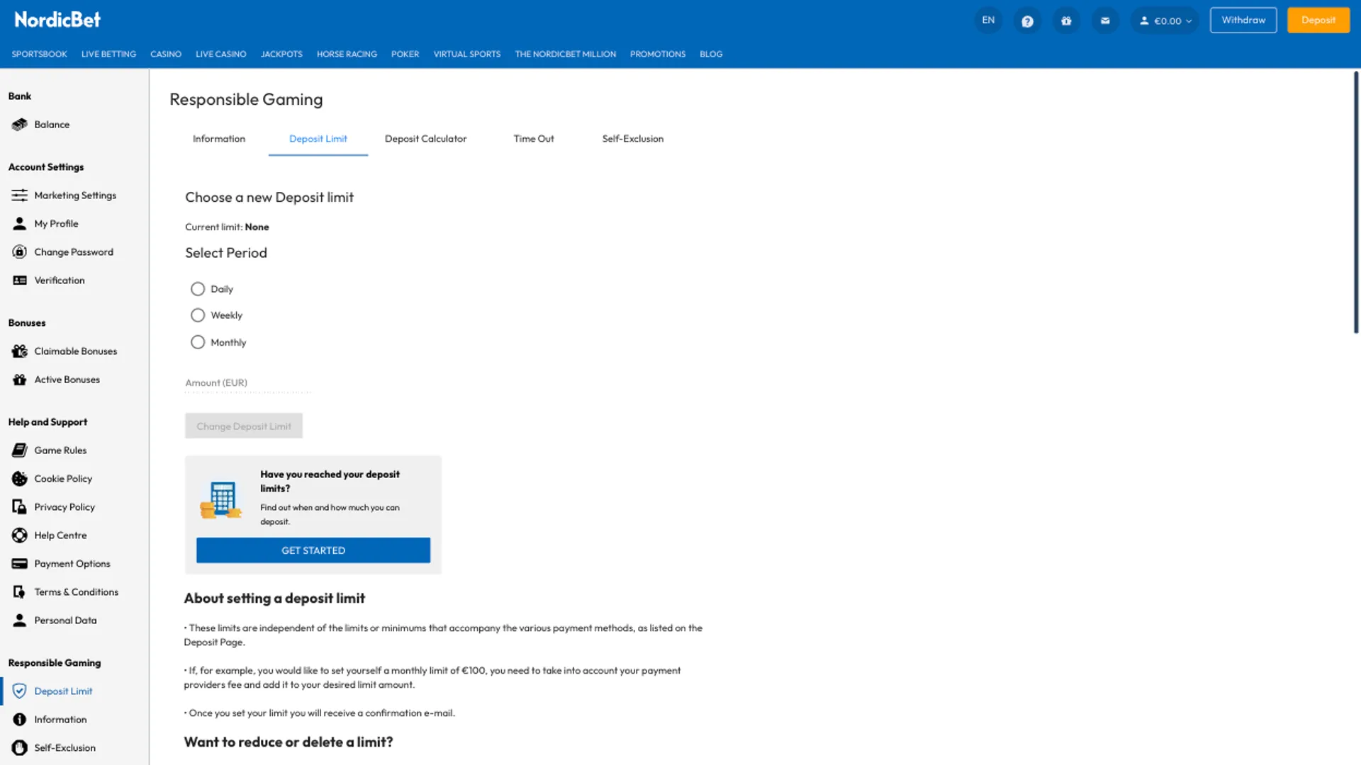 Responsible Gambling at NordicBet