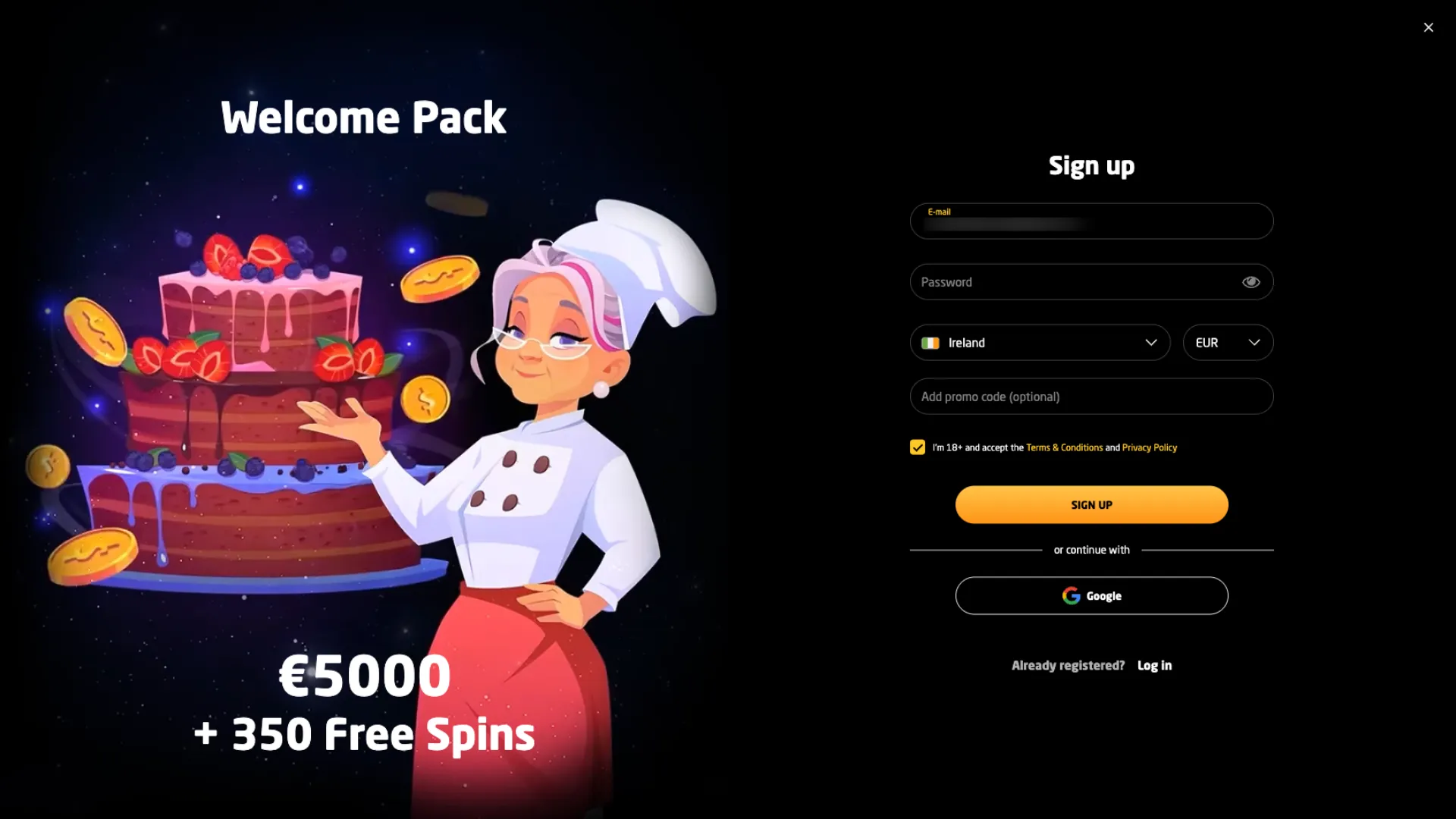 Sign up at StayCasino