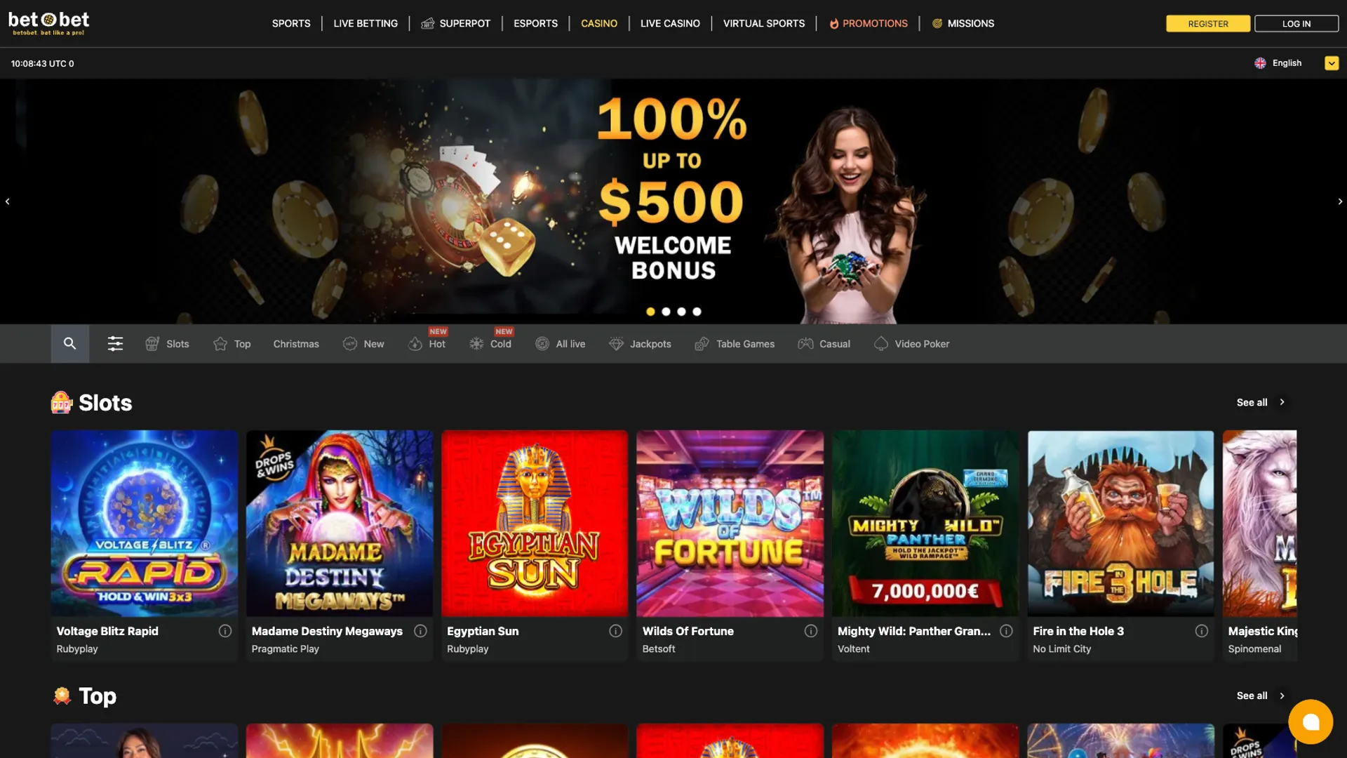 Games at bet O bet casino