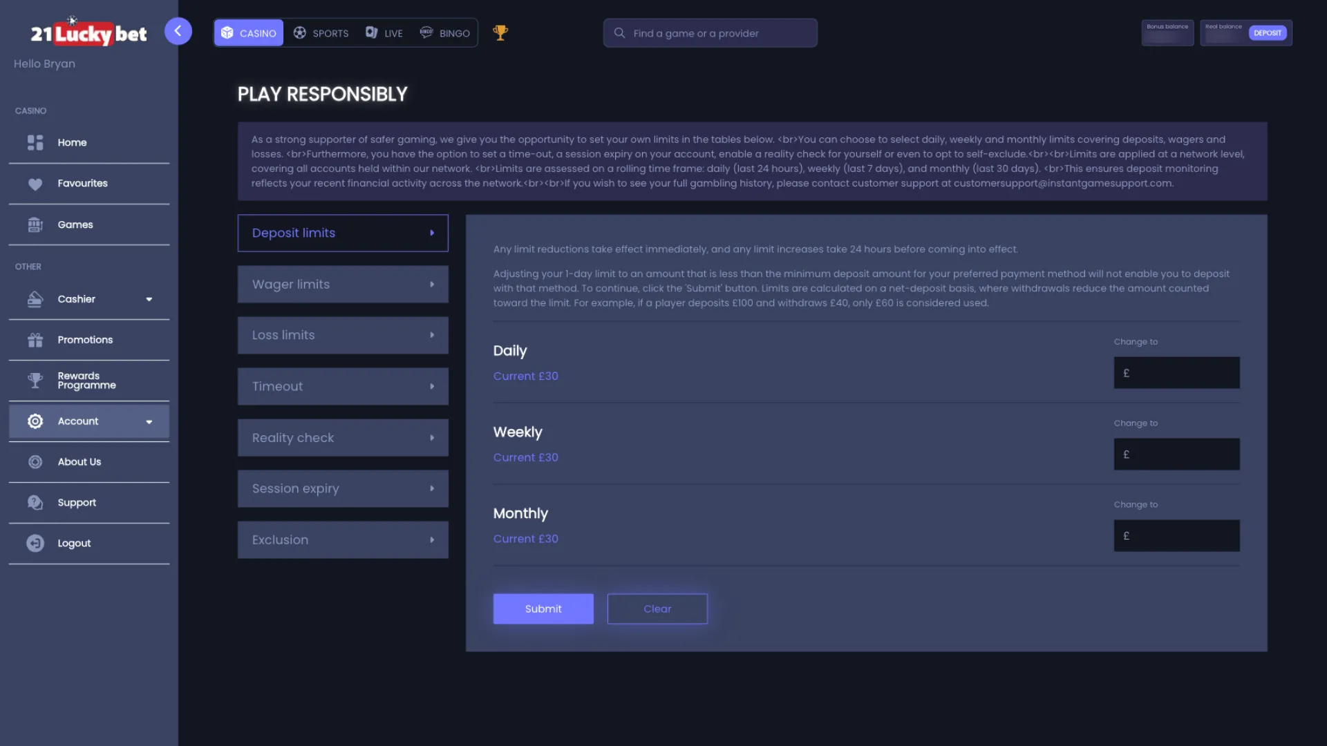 Responsible gambling tools