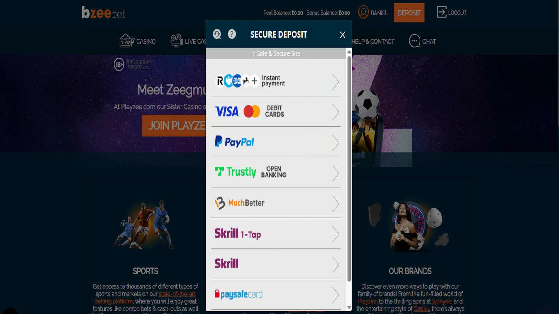 How long do withdrawals take for UK players at Bzeebet casino