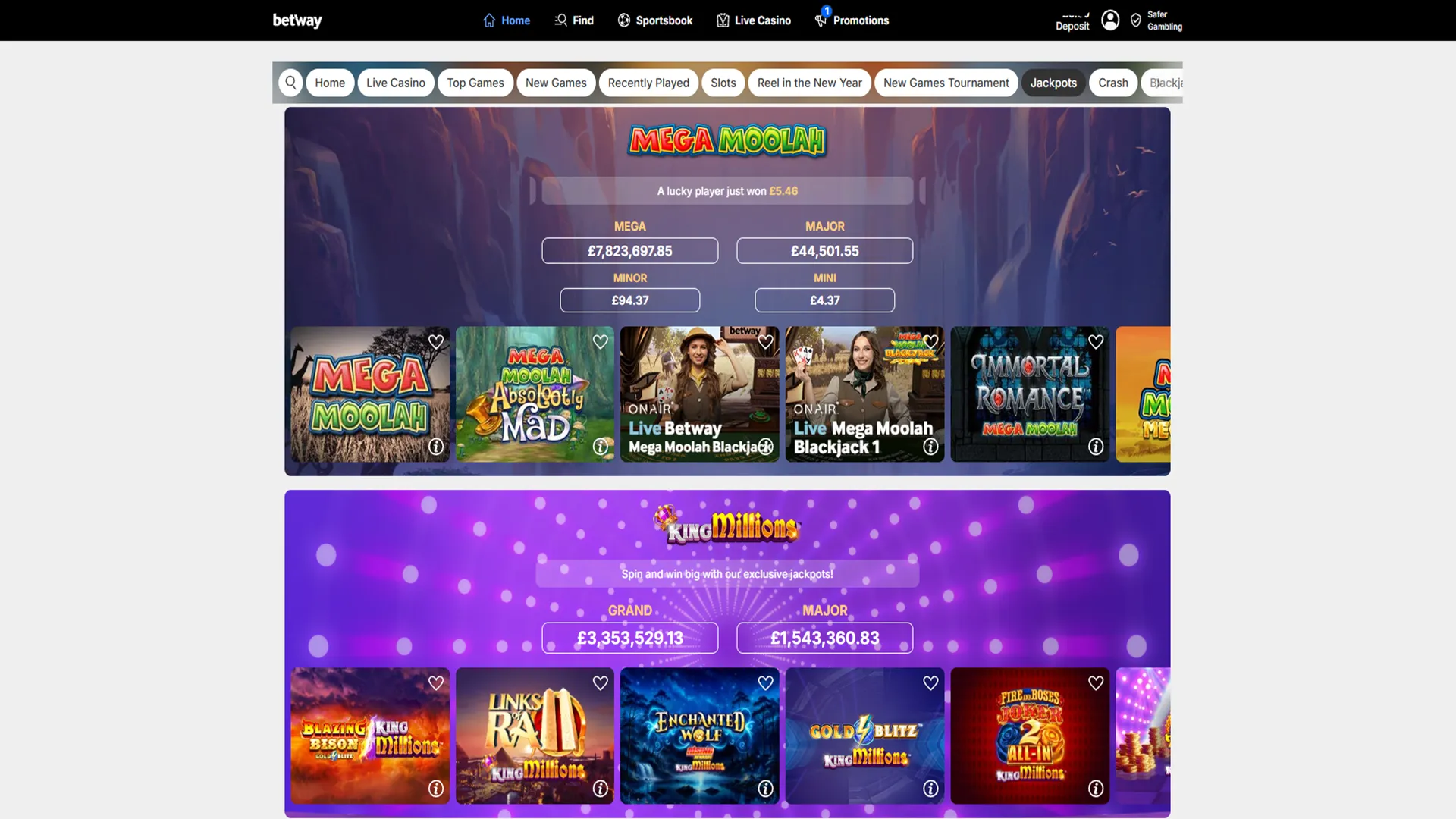 Megaways at Betway Casino