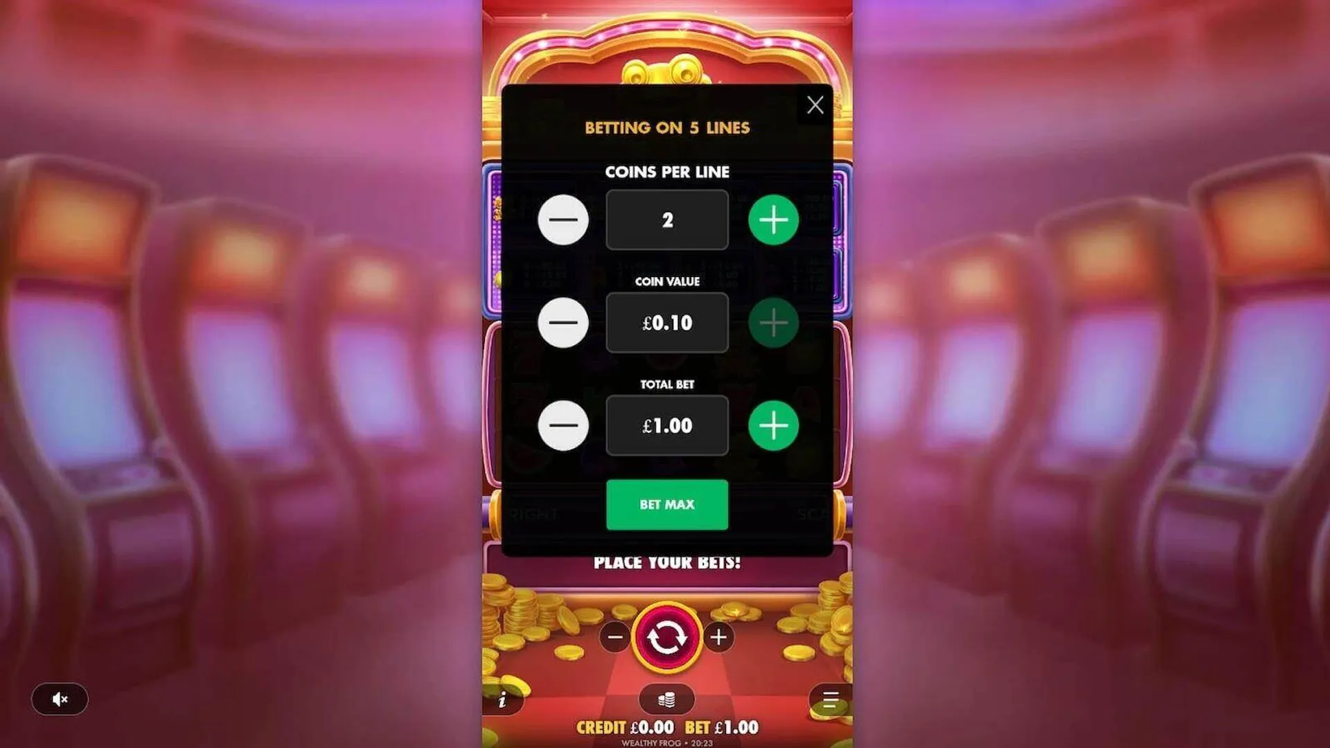 Wealthy Frog bet sizes and variance