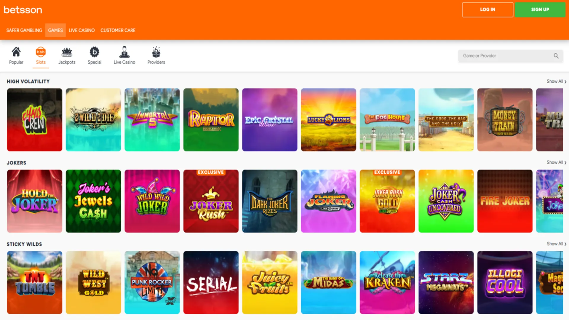 Betsson casino online slots