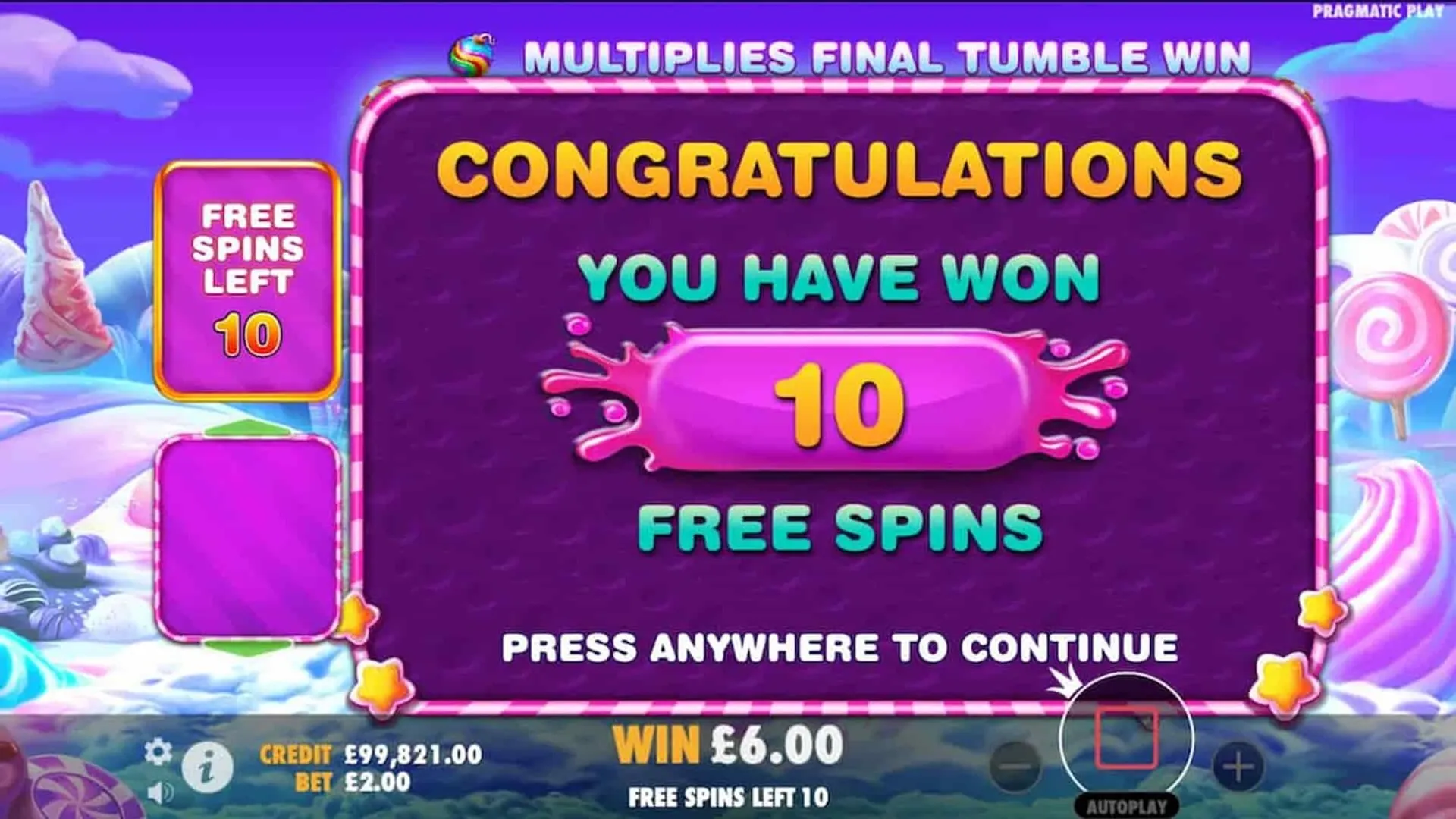 Sweet Bonanza slot free spins