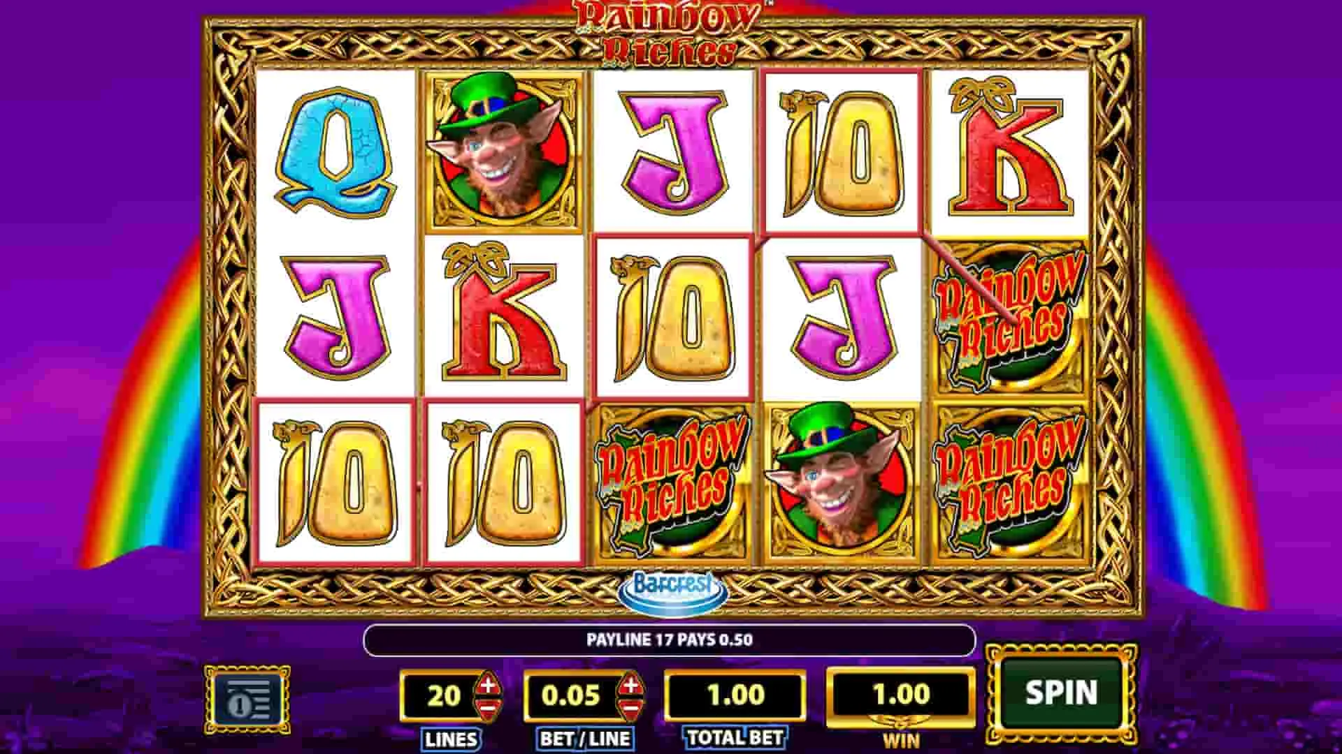 Rainbow Riches slot testing