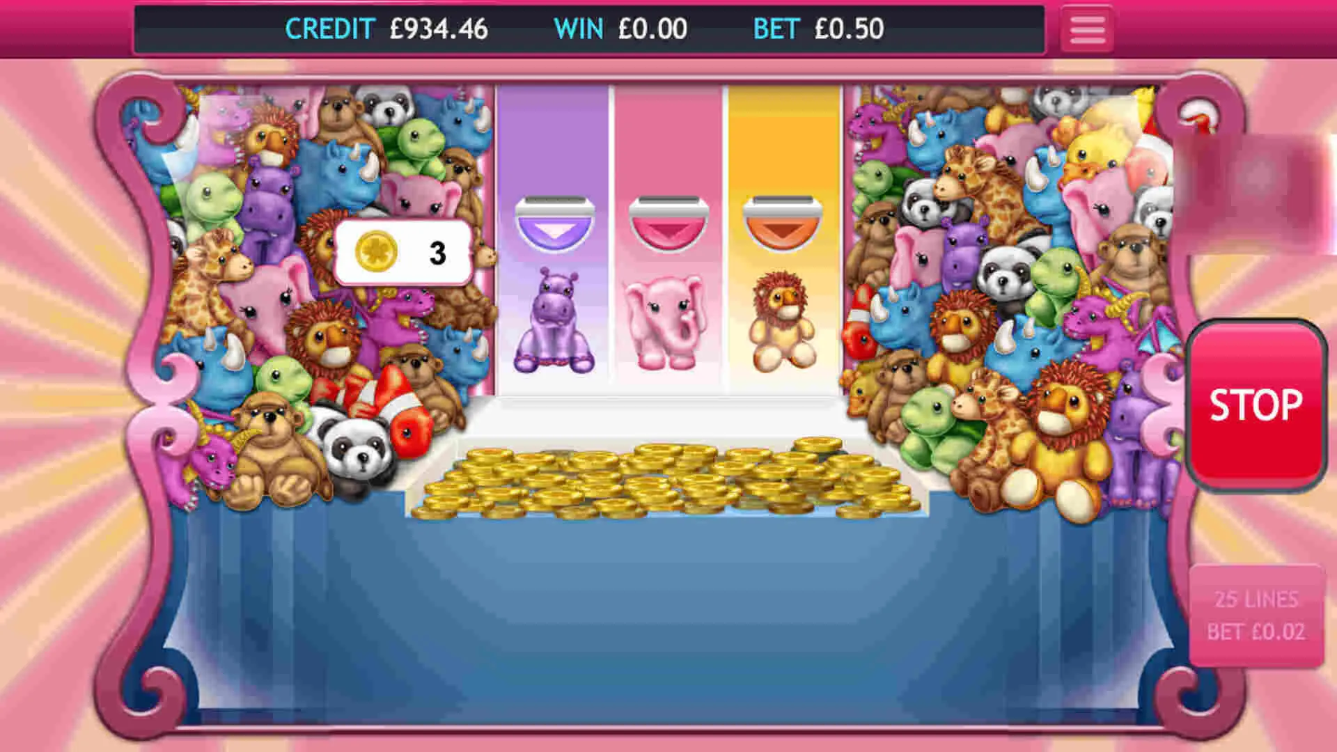 Fluffy Too slot bonus feature coin pusher