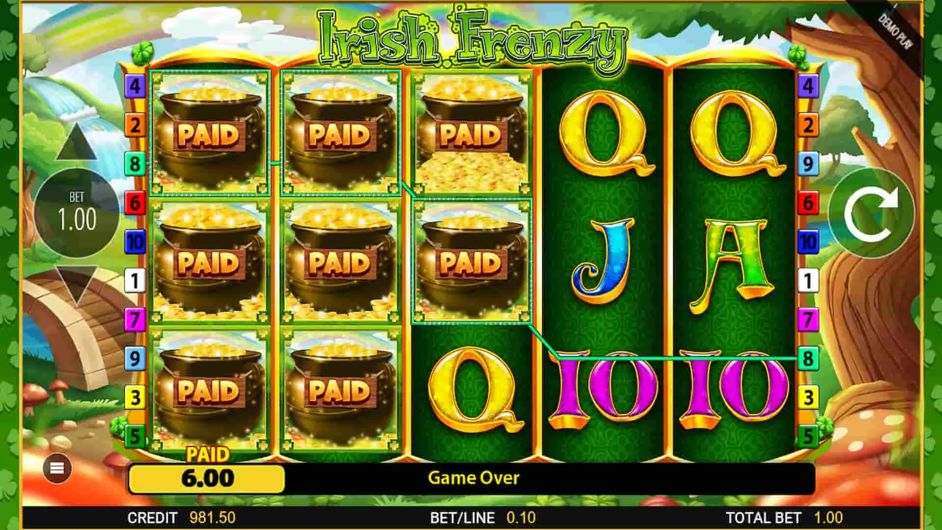 Irish Frenzy slot testing