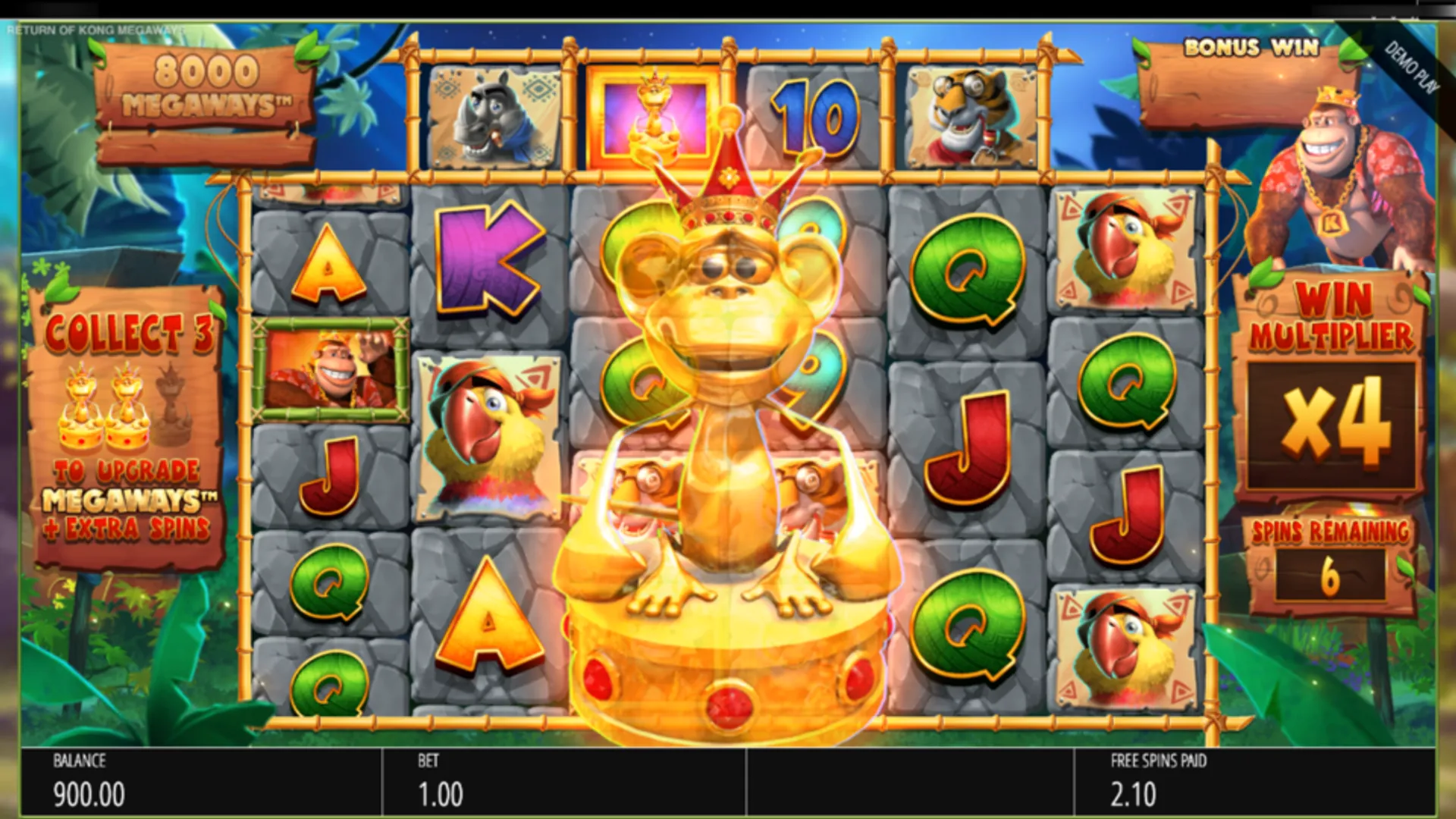 Return of Kong Megaways Slot golden monkeys