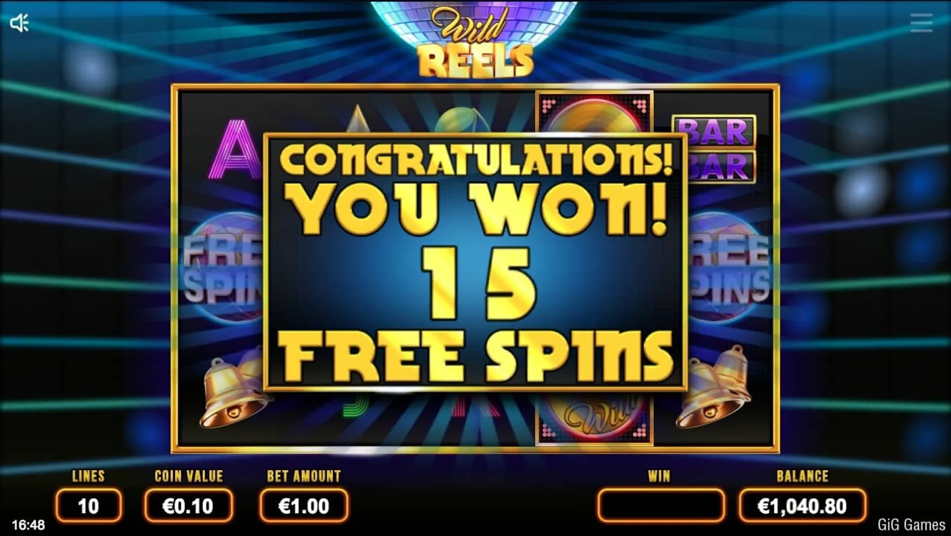 wild reels free spins