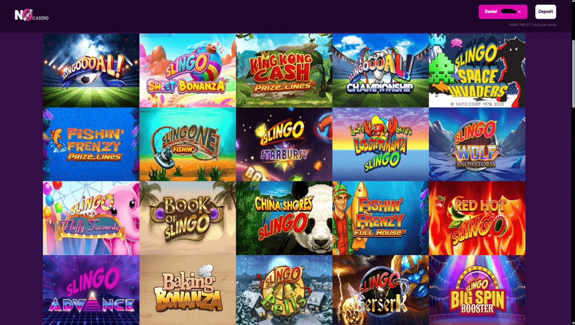 Slingo at No Bonus Casino