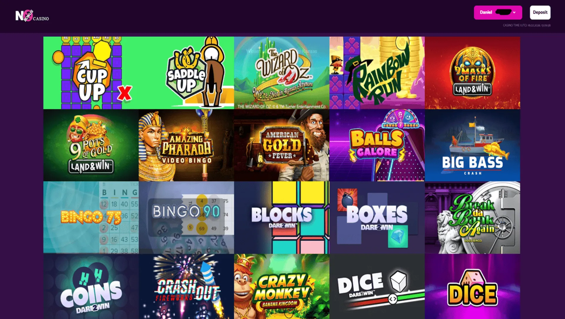 Table games at No Bonus Casino