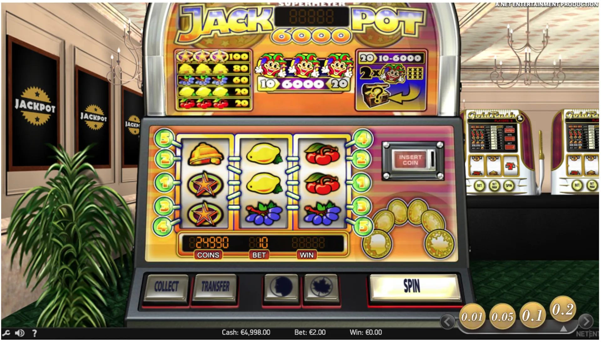 Барабаны слота Jackpot 6000