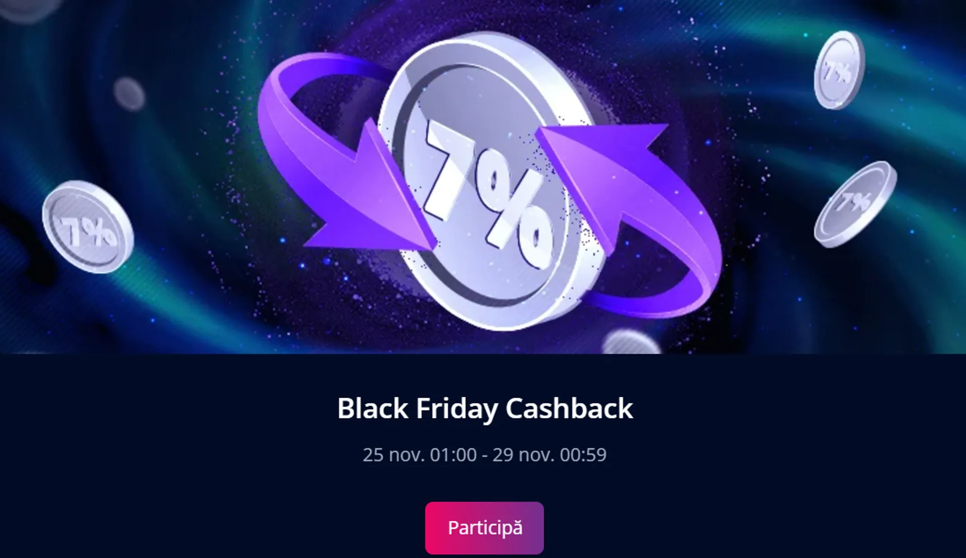 Bonus casino cashback de Black Friday